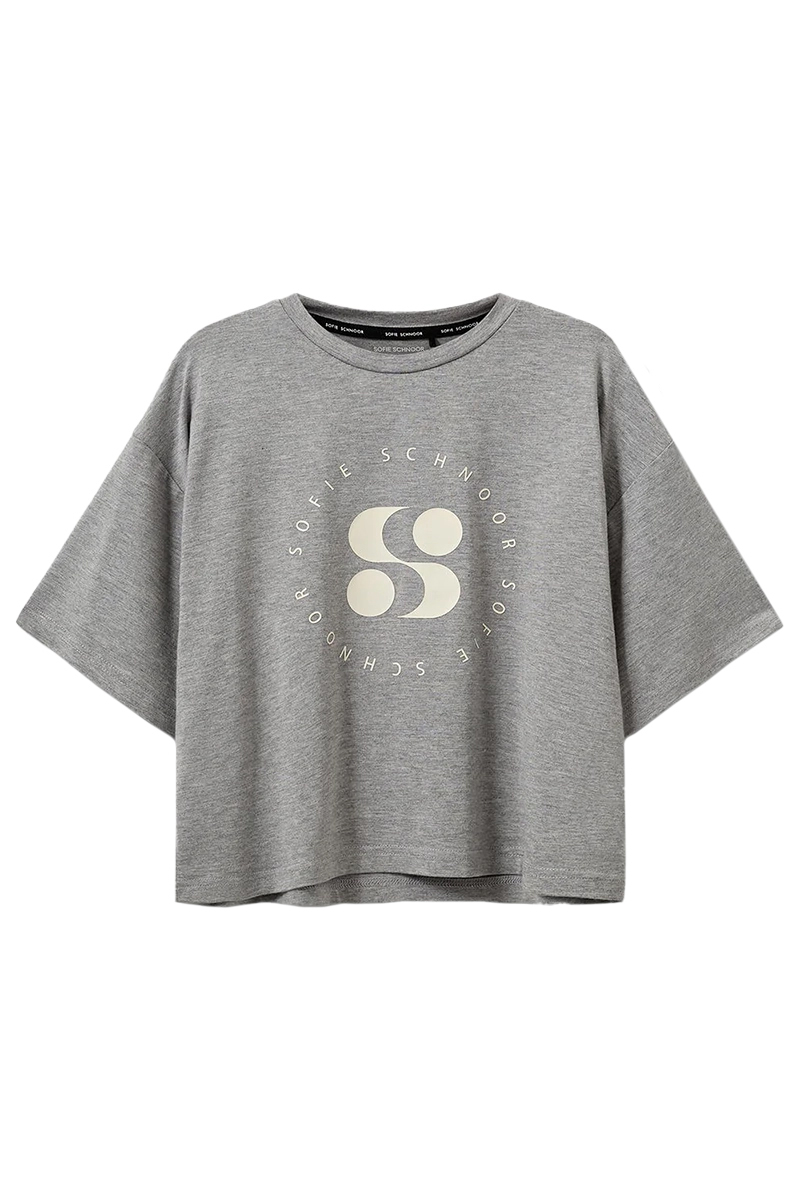 Meisjes t-shirt korte mouw grijs