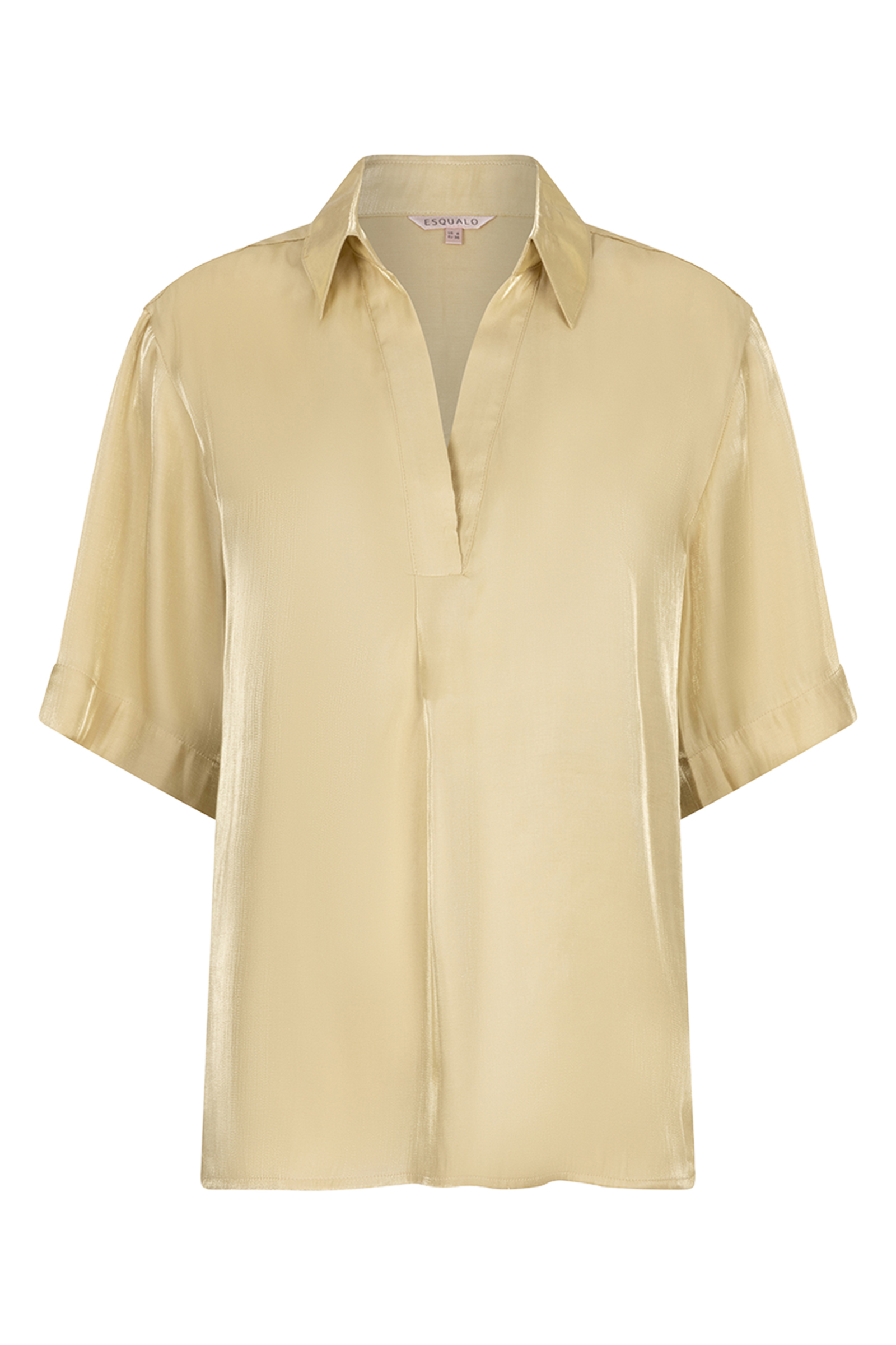 Esqualo Blouse oversized silky touch Geel-1 1