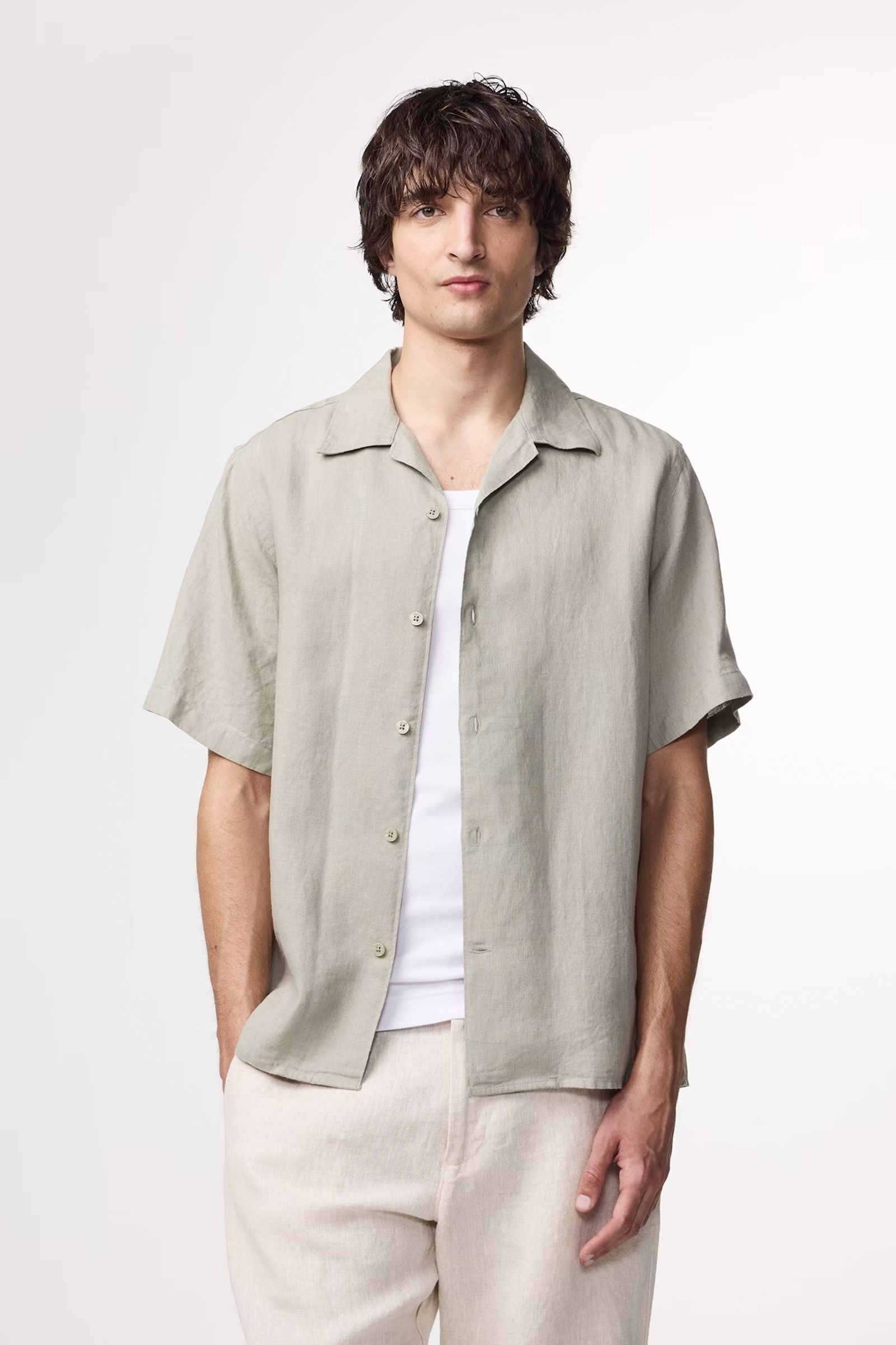 Heren overhemd km casual groen