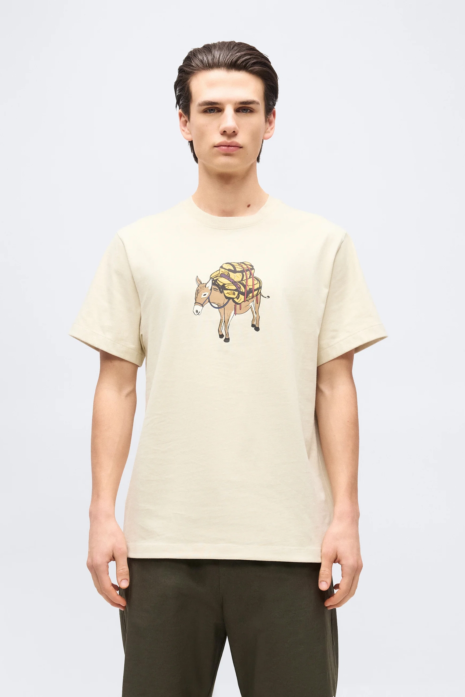 Casual heren t-shirt km ecru