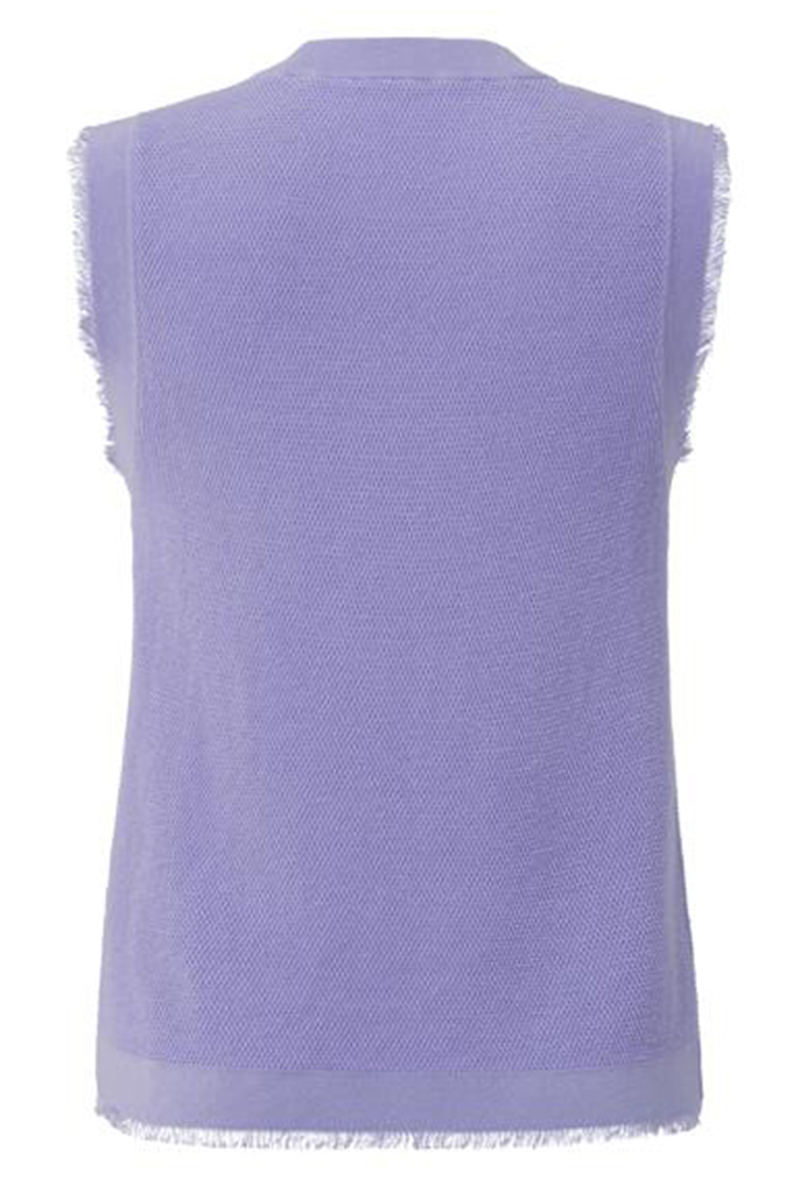 Yaya Textured sweater with fringes LAVENDER PURPLE 2