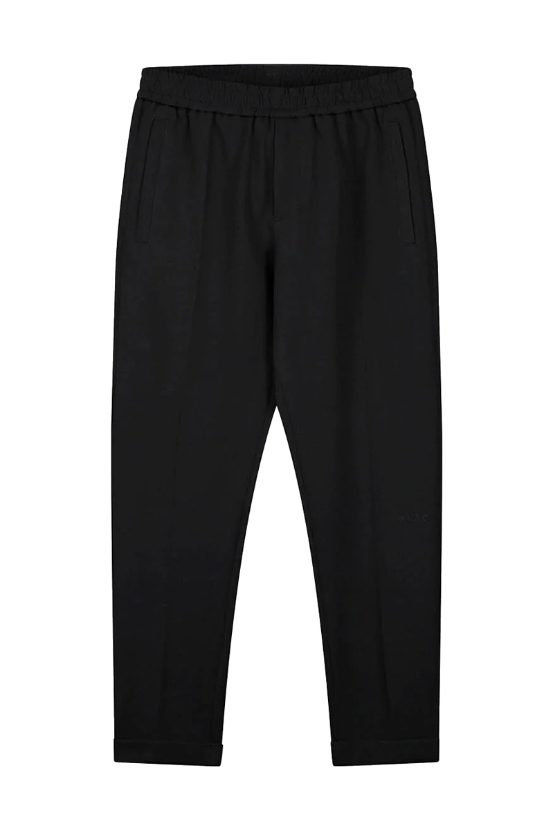 Olaf Hussein TAILORED SLIM ELASTICATED PANTS Zwart-1 1