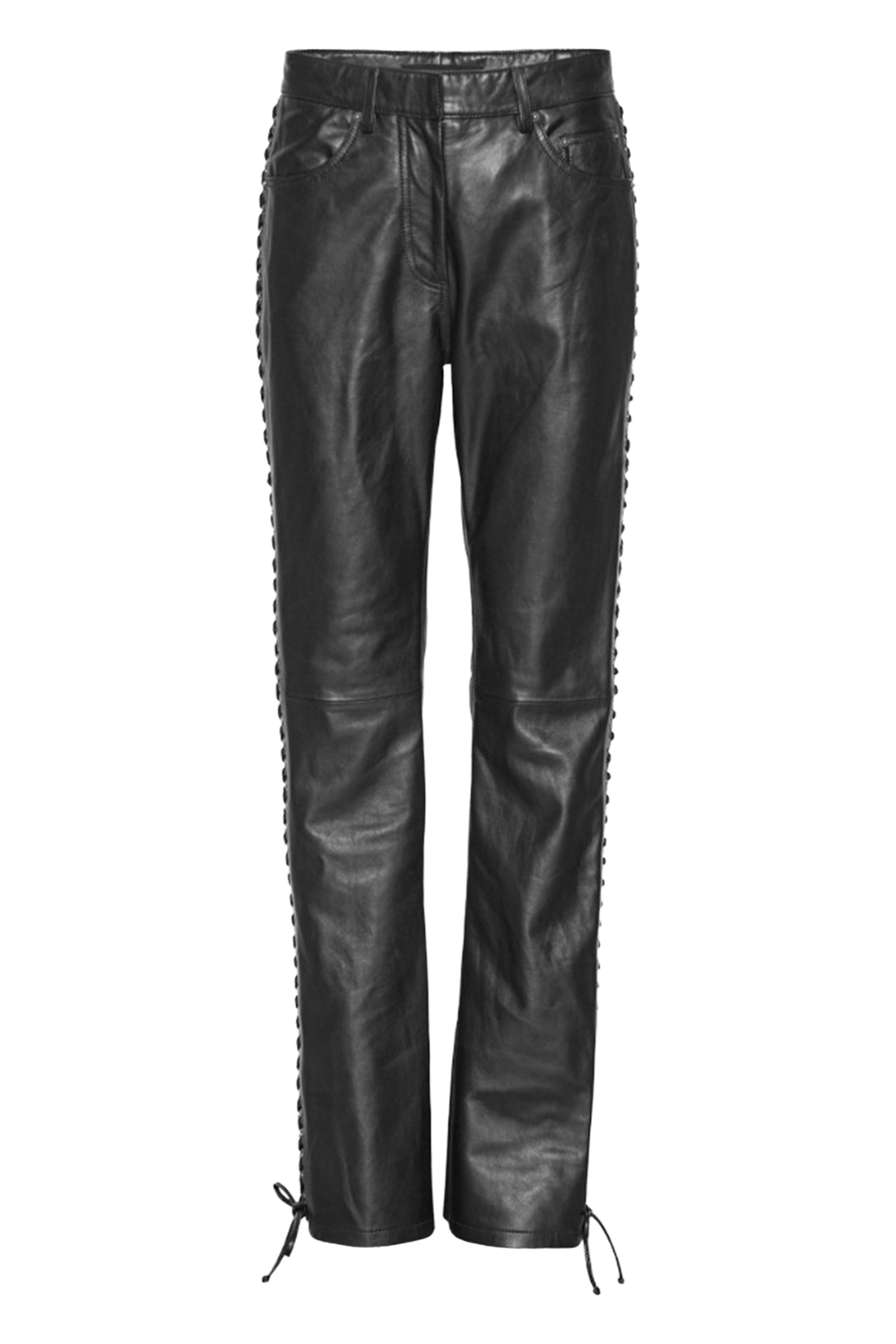 Dames leren broek zwart