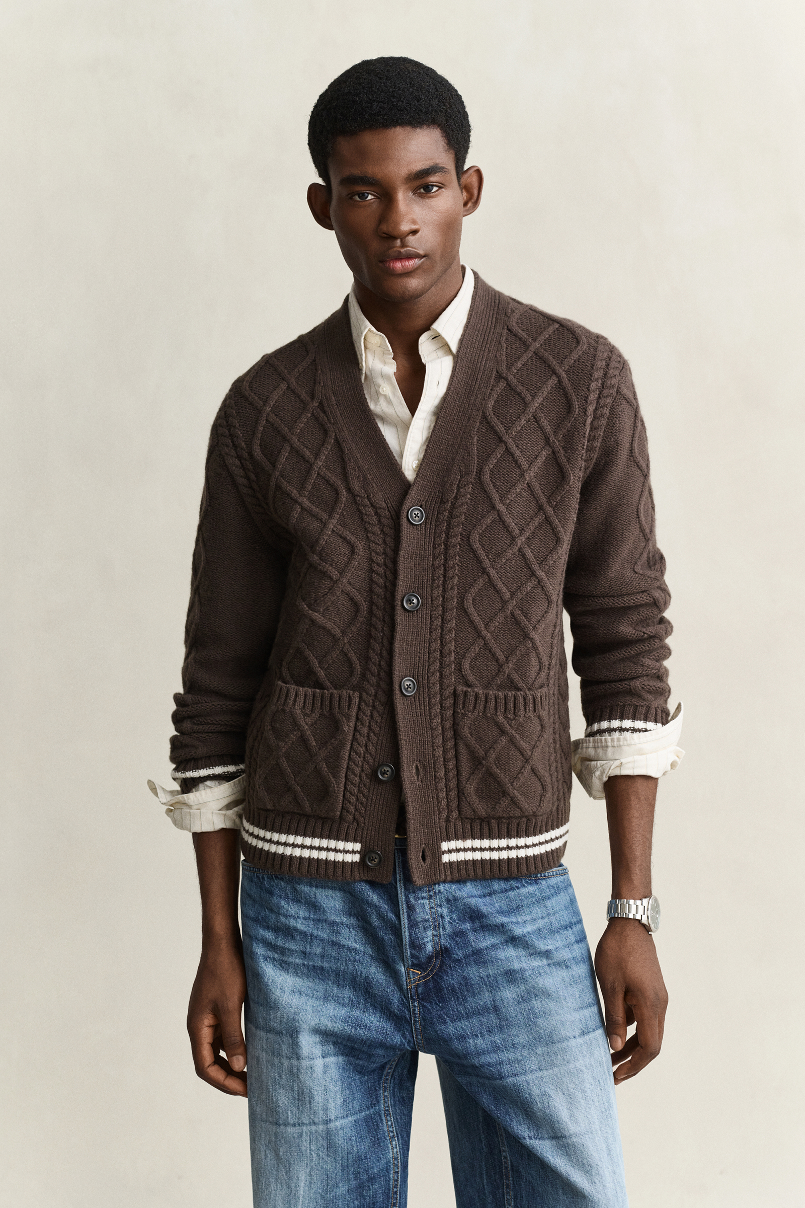 Heren vest bruin
