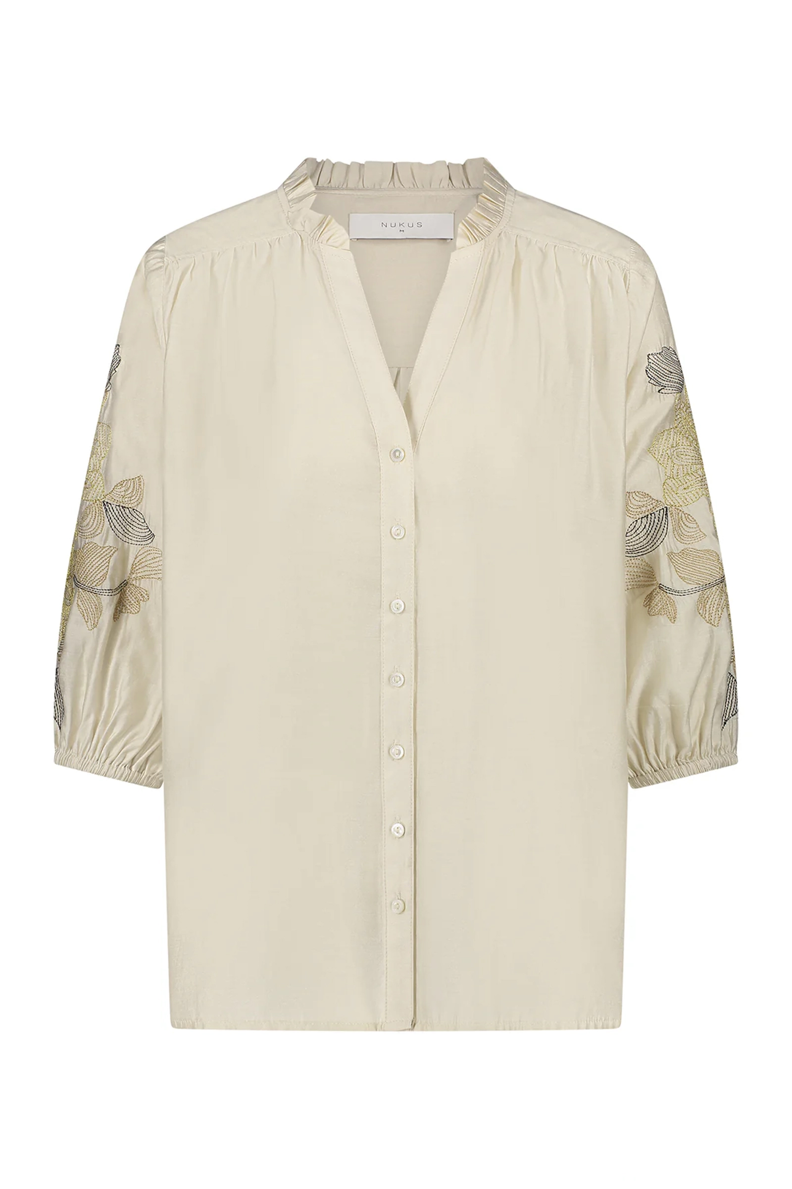 Dames blouse lange mouw ecru