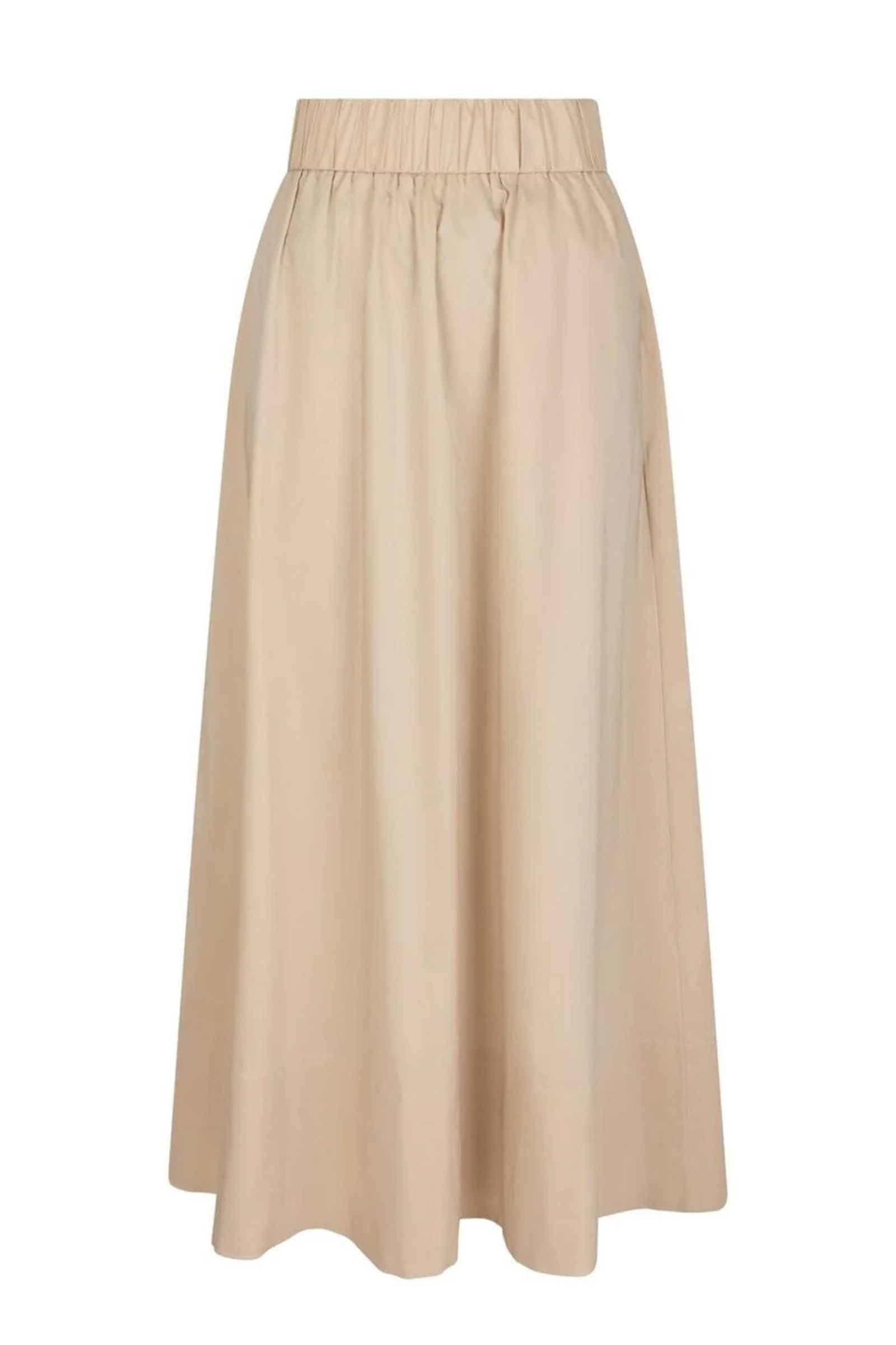 Neo Noir Yara long poplin skirt bruin/beige-1 1