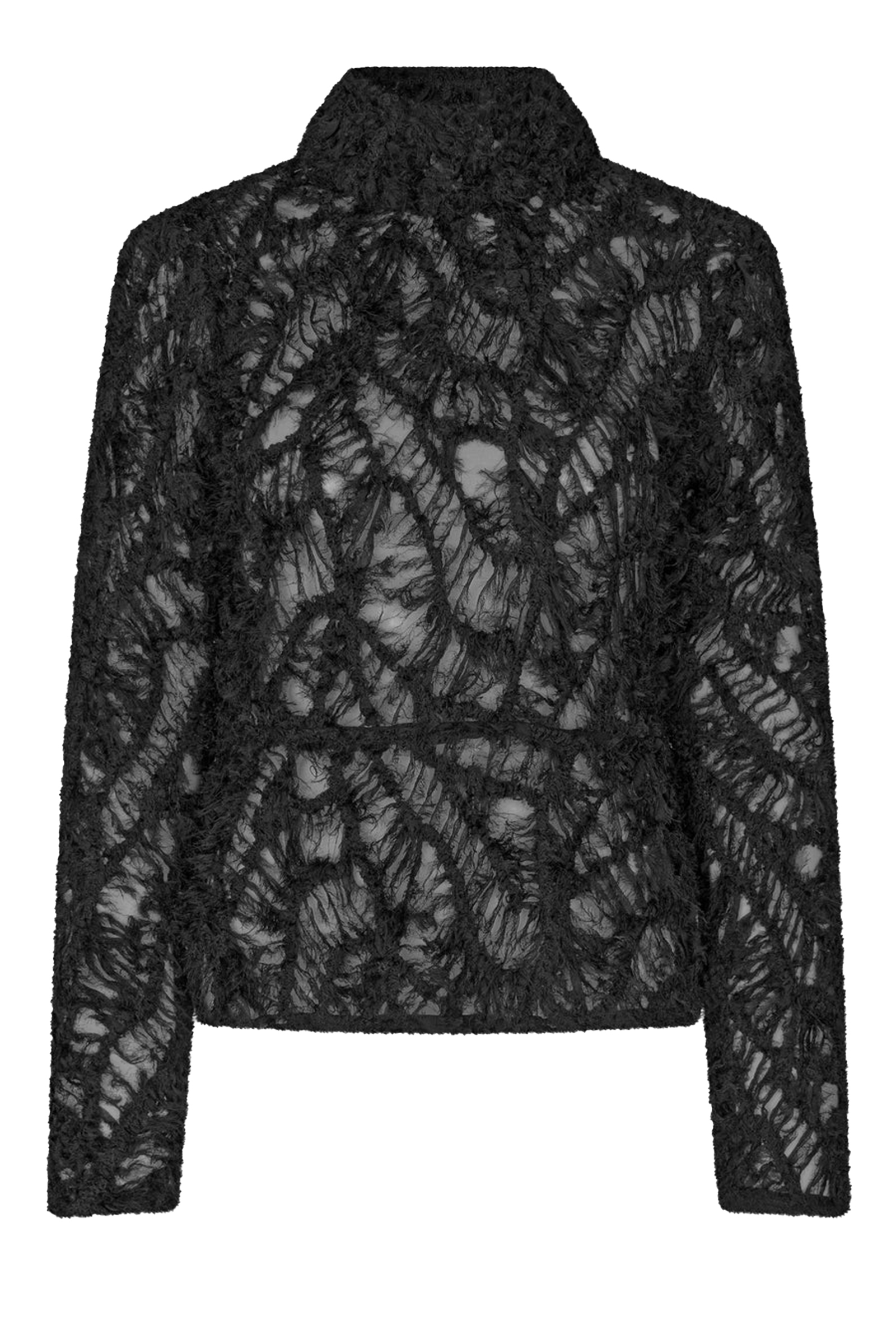 Dames blouse lange mouw zwart