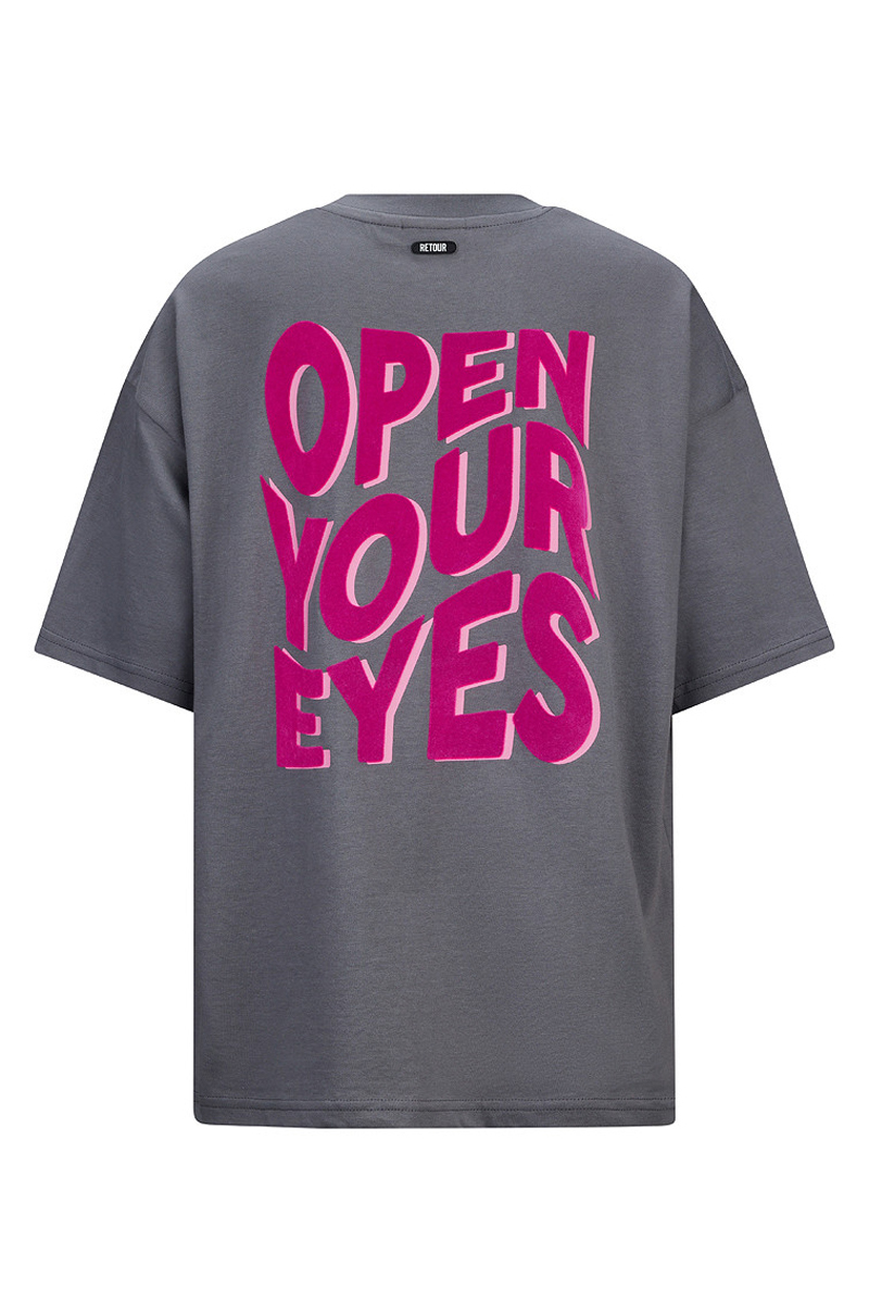Meisjes t-shirt korte mouw grijs