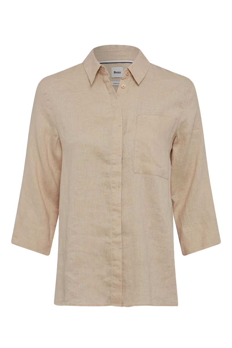 Dames blouse lange mouw bruin