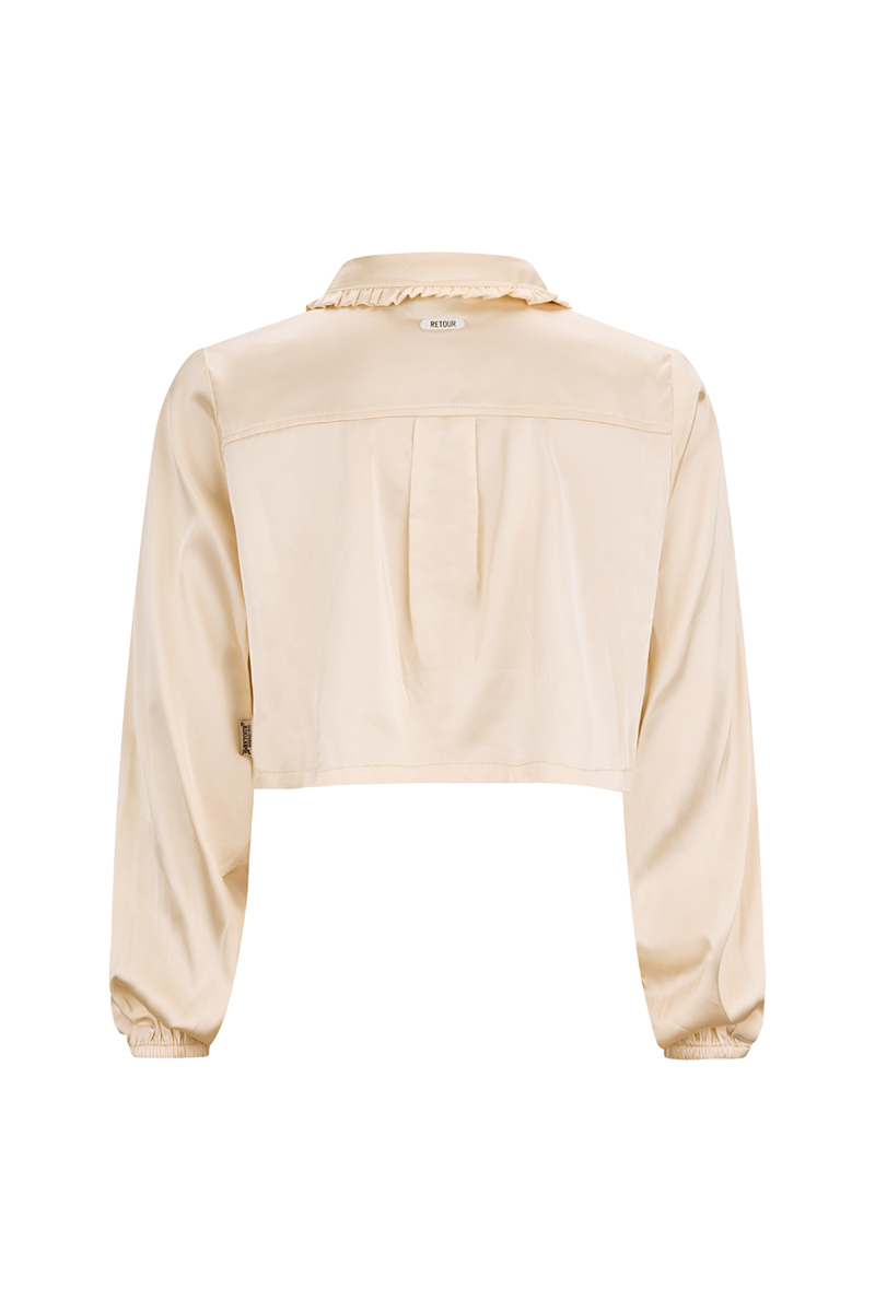 Meisjes blouse lange mouw ecru