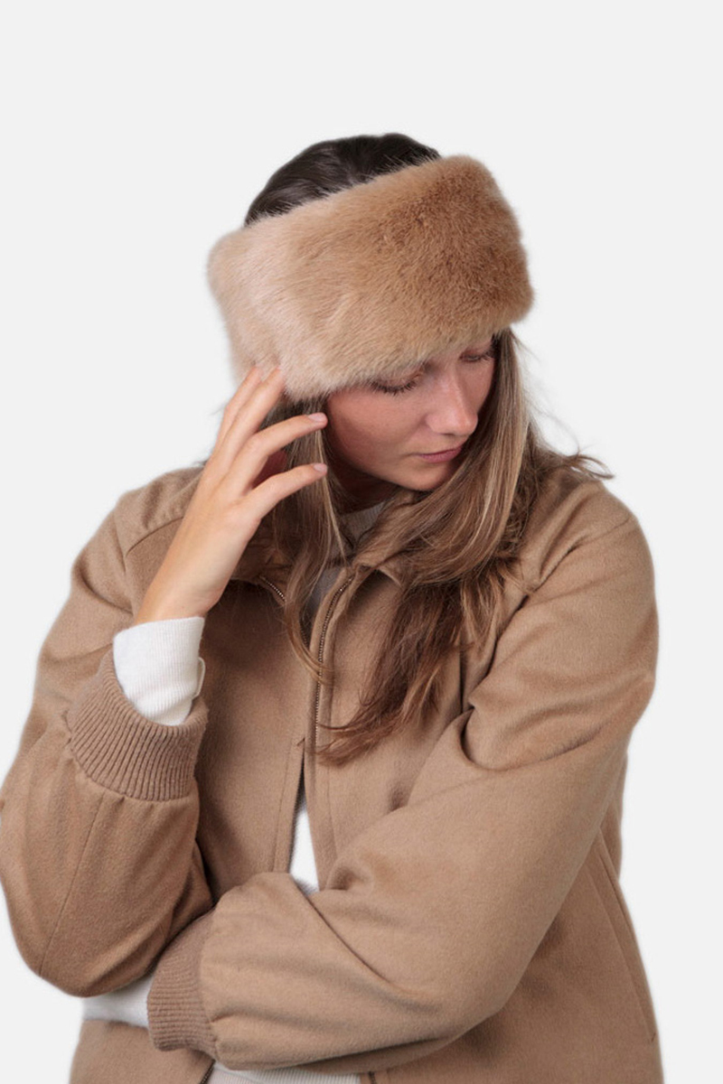 Wintersport haarband senior bruin