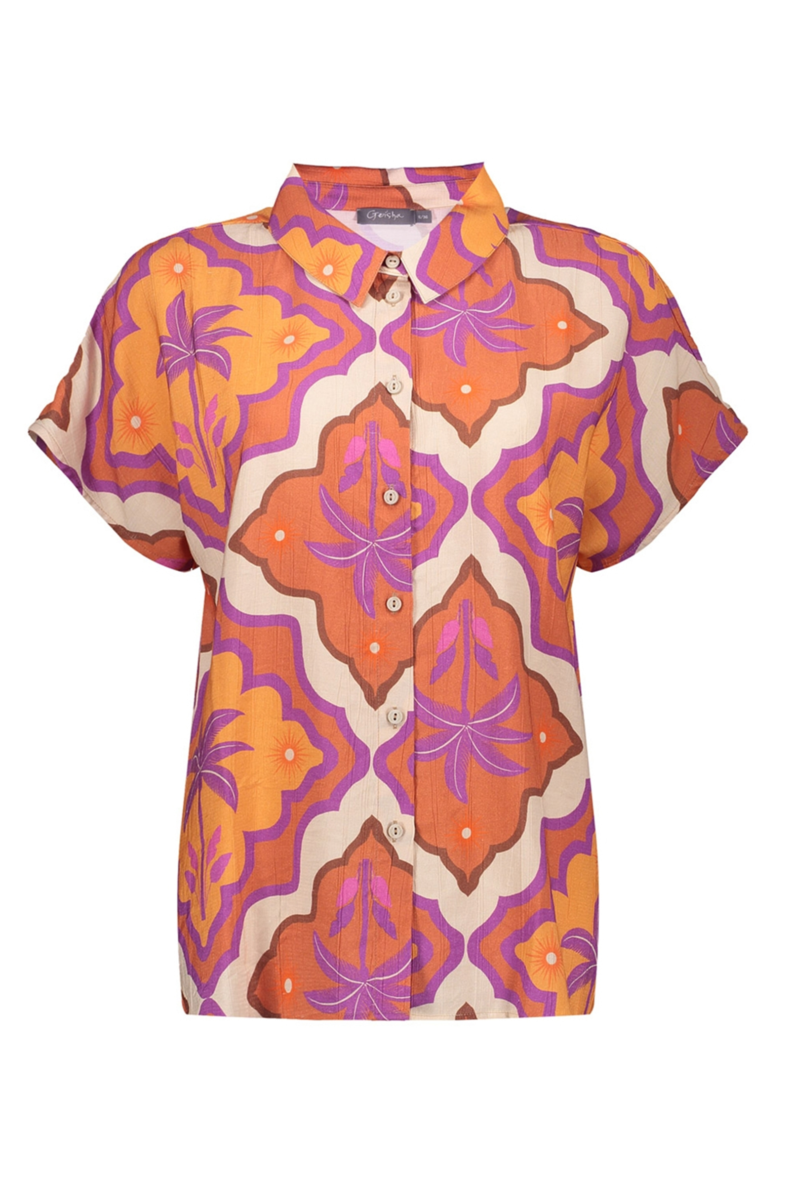 Dames blouse korte mouw rose