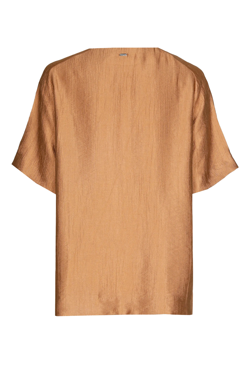 Dames blouse lange mouw bruin
