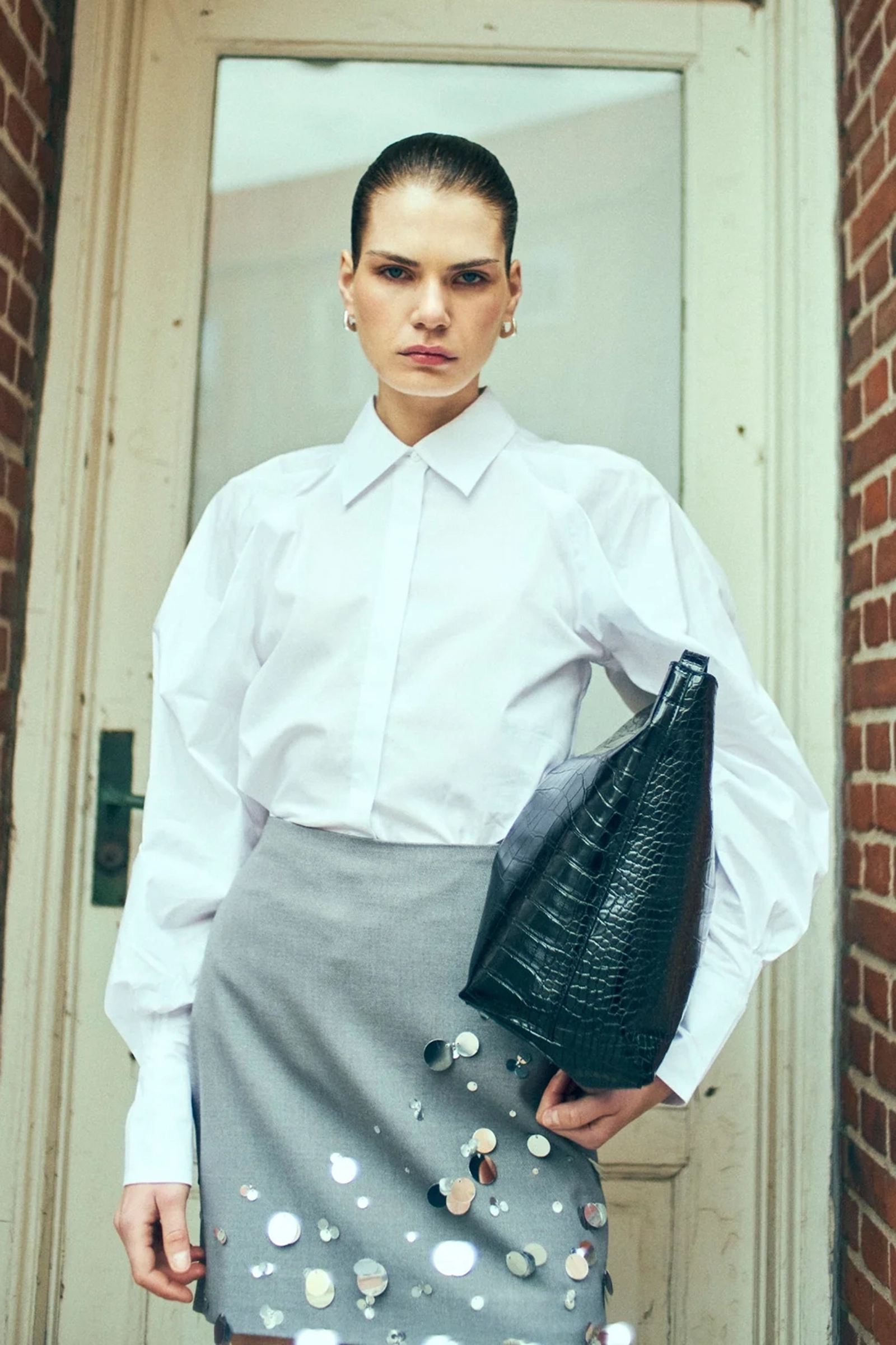 Dames blouse lange mouw wit