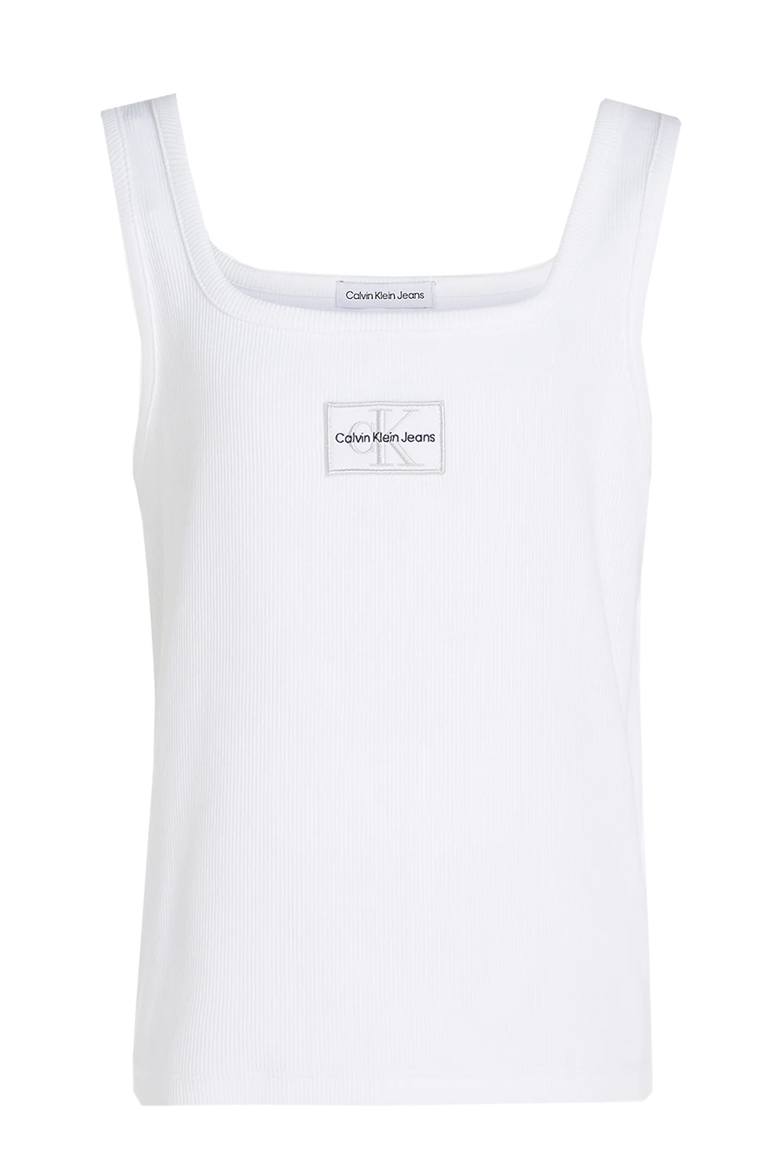 Calvin Klein Rid badge square neck tank top Wit-1 1