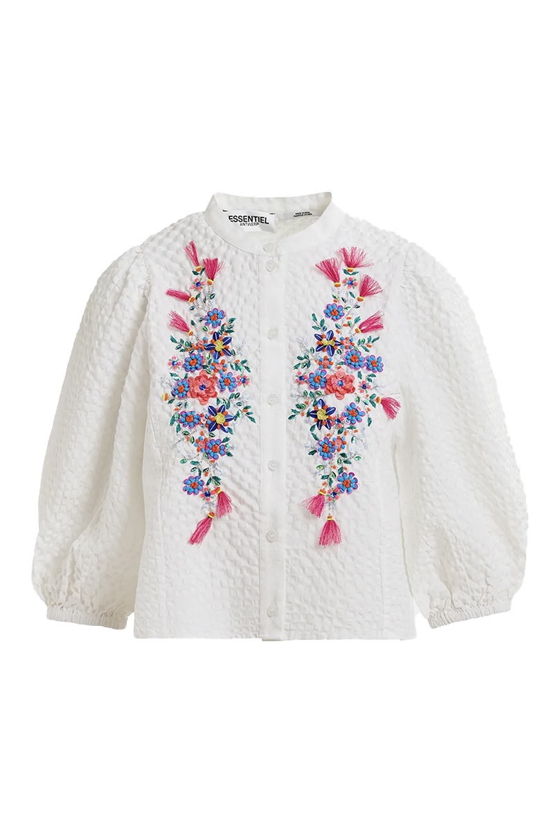 Dames blouse lange mouw wit