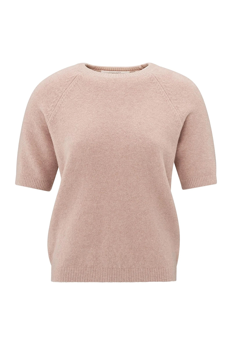 Yaya Raglan short sleeve sweater DUSTY PINK MELANGE 1