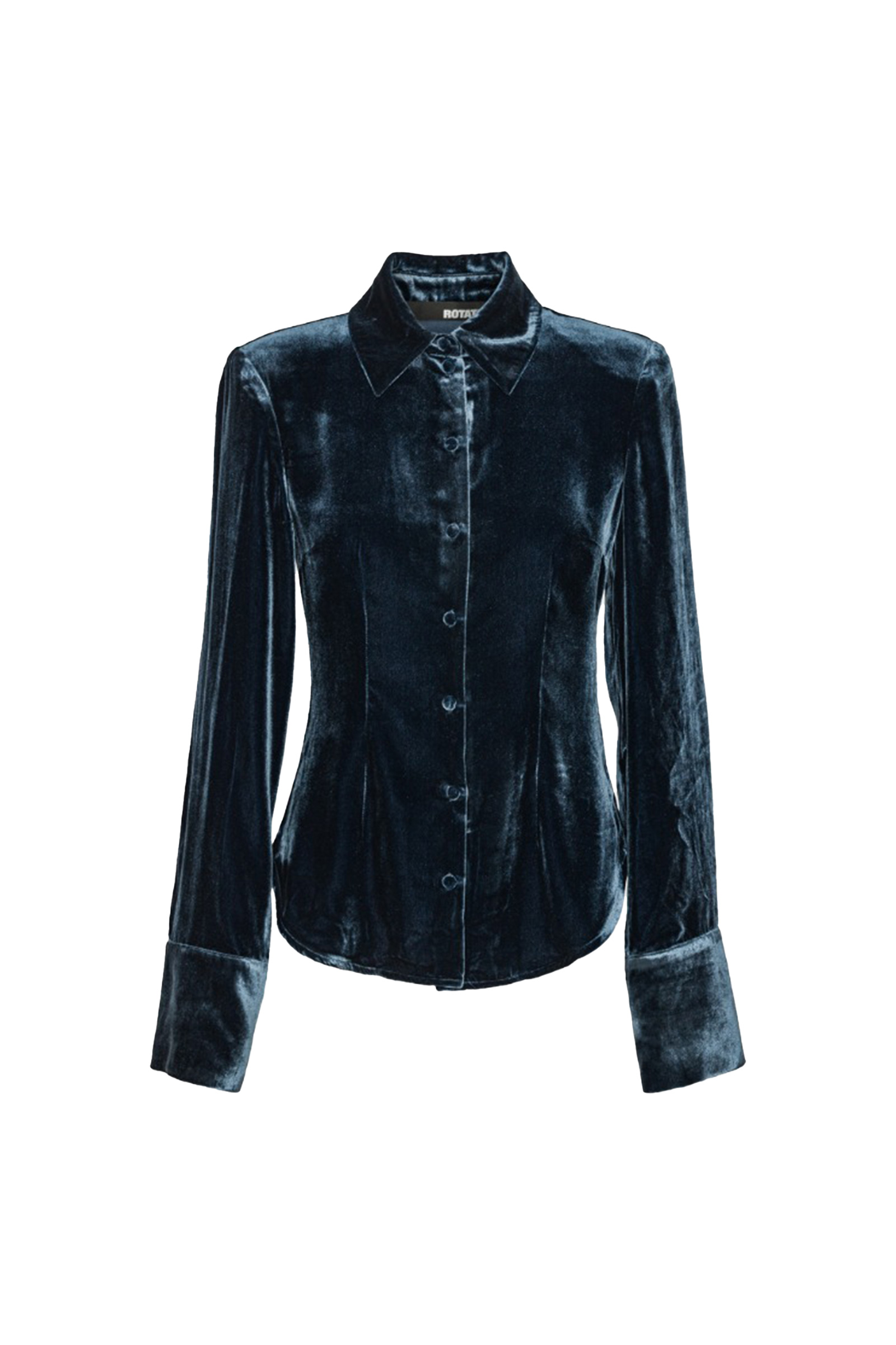 Dames blouse lange mouw blauw
