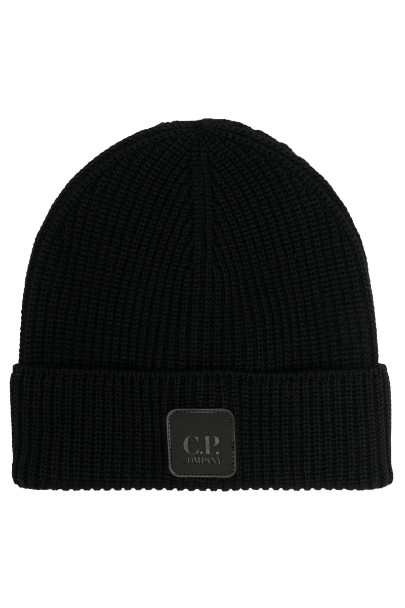 C.P. Company METROPOLIS SERIES EXTRAFINE MERINO WOOL LOGO BEANI Zwart-1 1