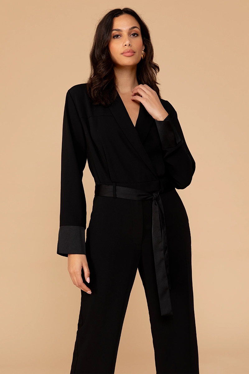 Dames jumpsuit/tuinbroek zwart
