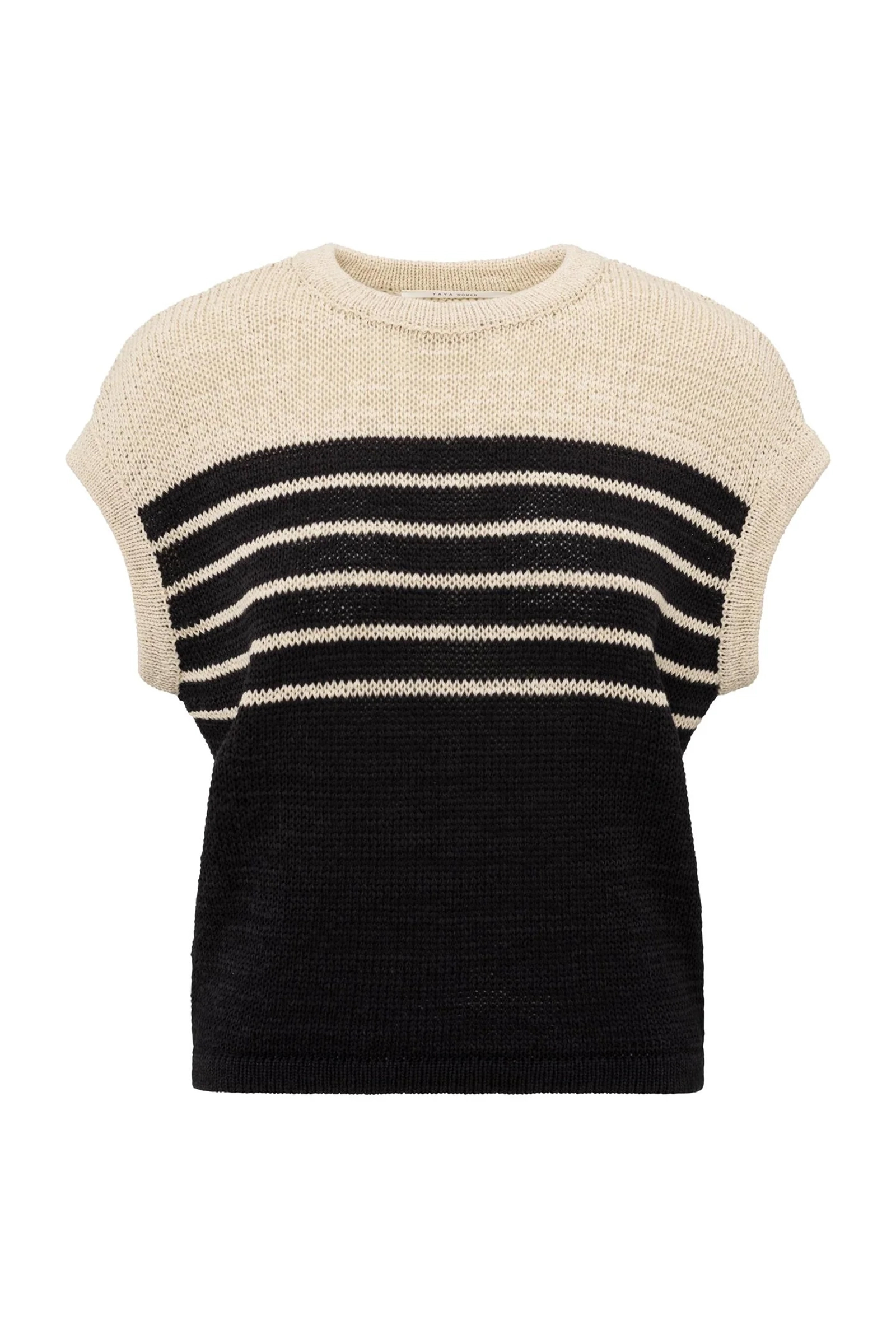 Yaya Sleeveless striped tape yarn s SUMMER SAND DESSIN 1