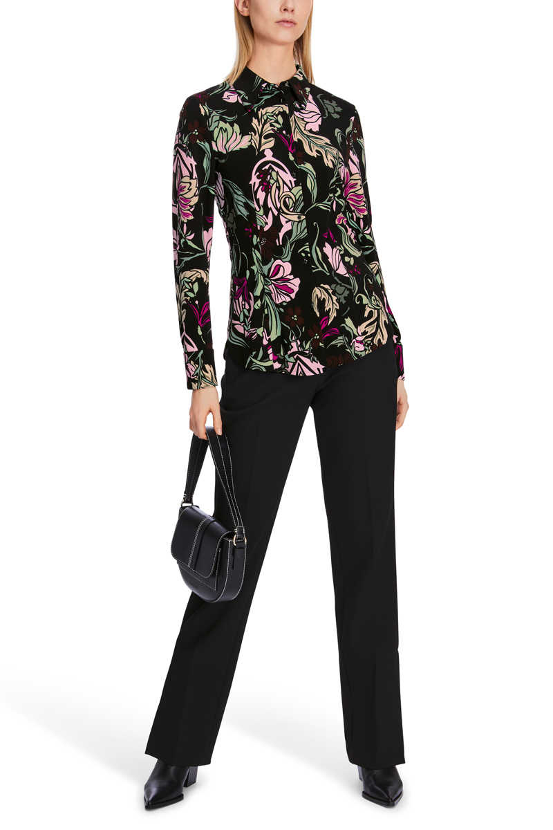 Dames blouse lange mouw zwart
