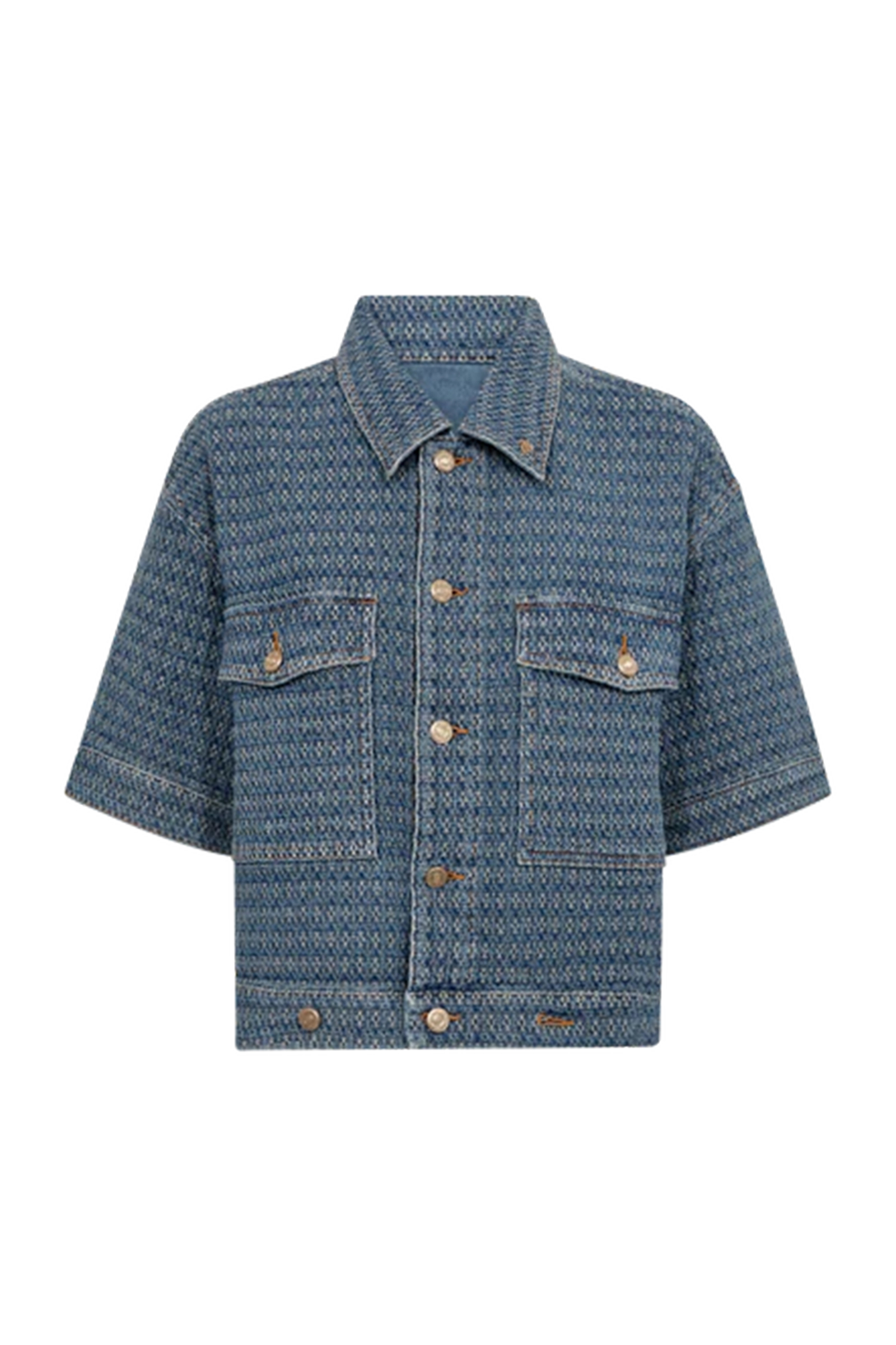 Dames blouse korte mouw blauw