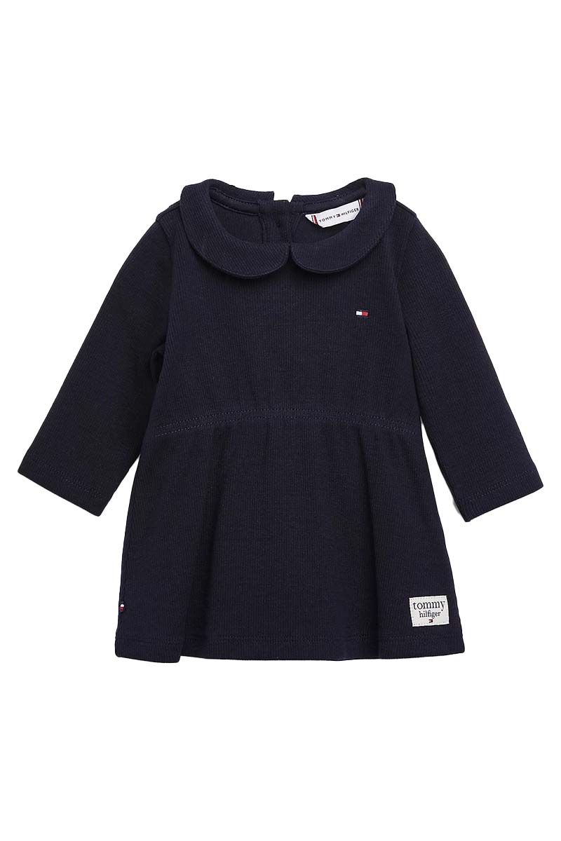 Tommy Hilfiger Baby fine rib dress Blauw-1 1