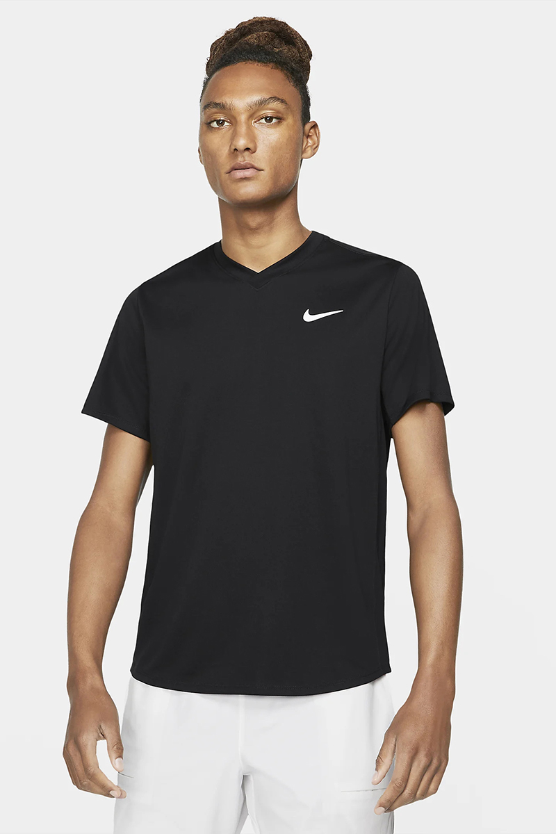 Nike Tennis heren t-shirt km Zwart-1 2