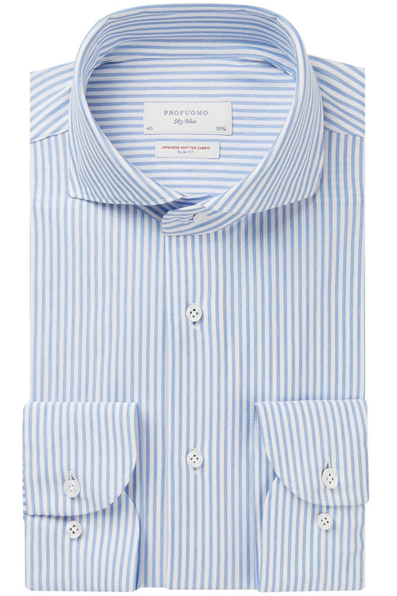 Profuomo SHIRT X CUTAWAY SF SC BLUE STRIPE Blauw-1 1