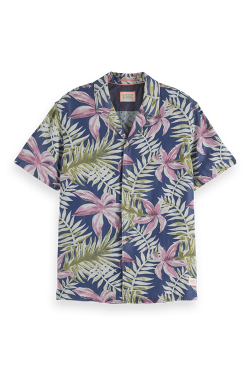Scotch & Soda Allover printed indigo short-sleeve Diversen-4 1