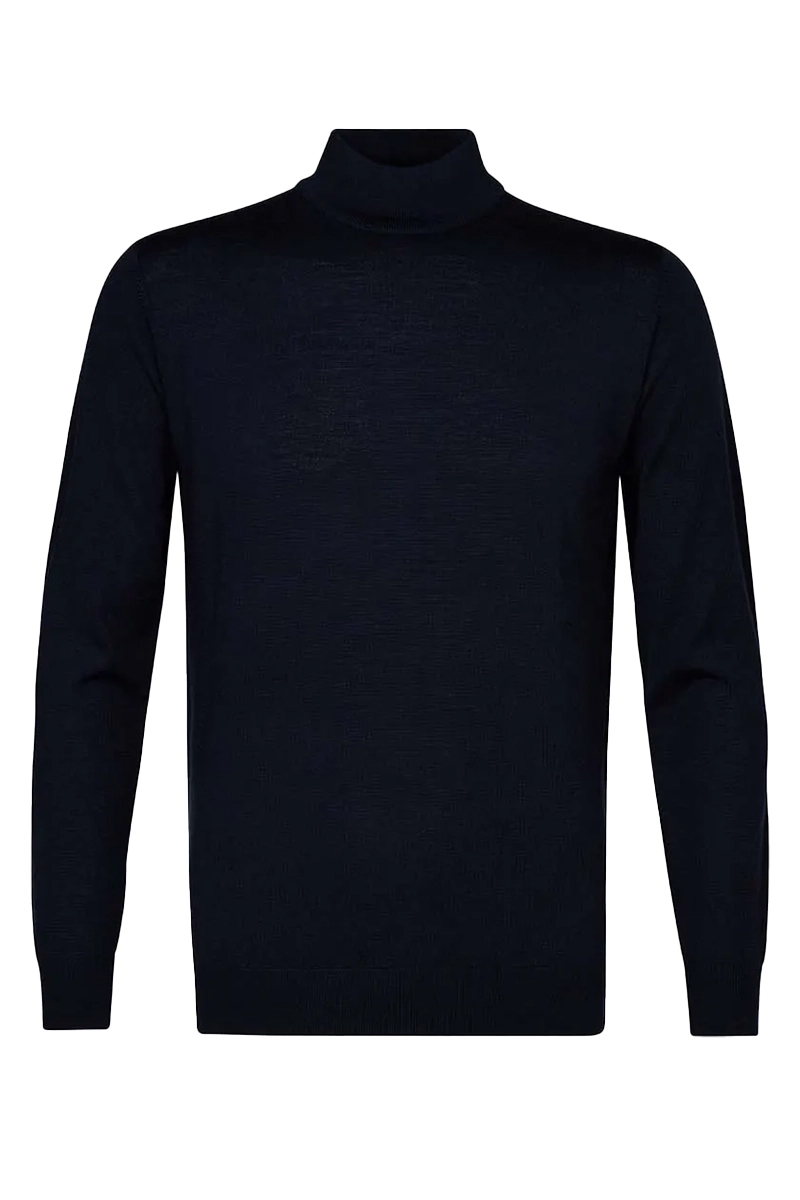 Profuomo PULLOVER MOCK NECK NAVY Blauw-1 1