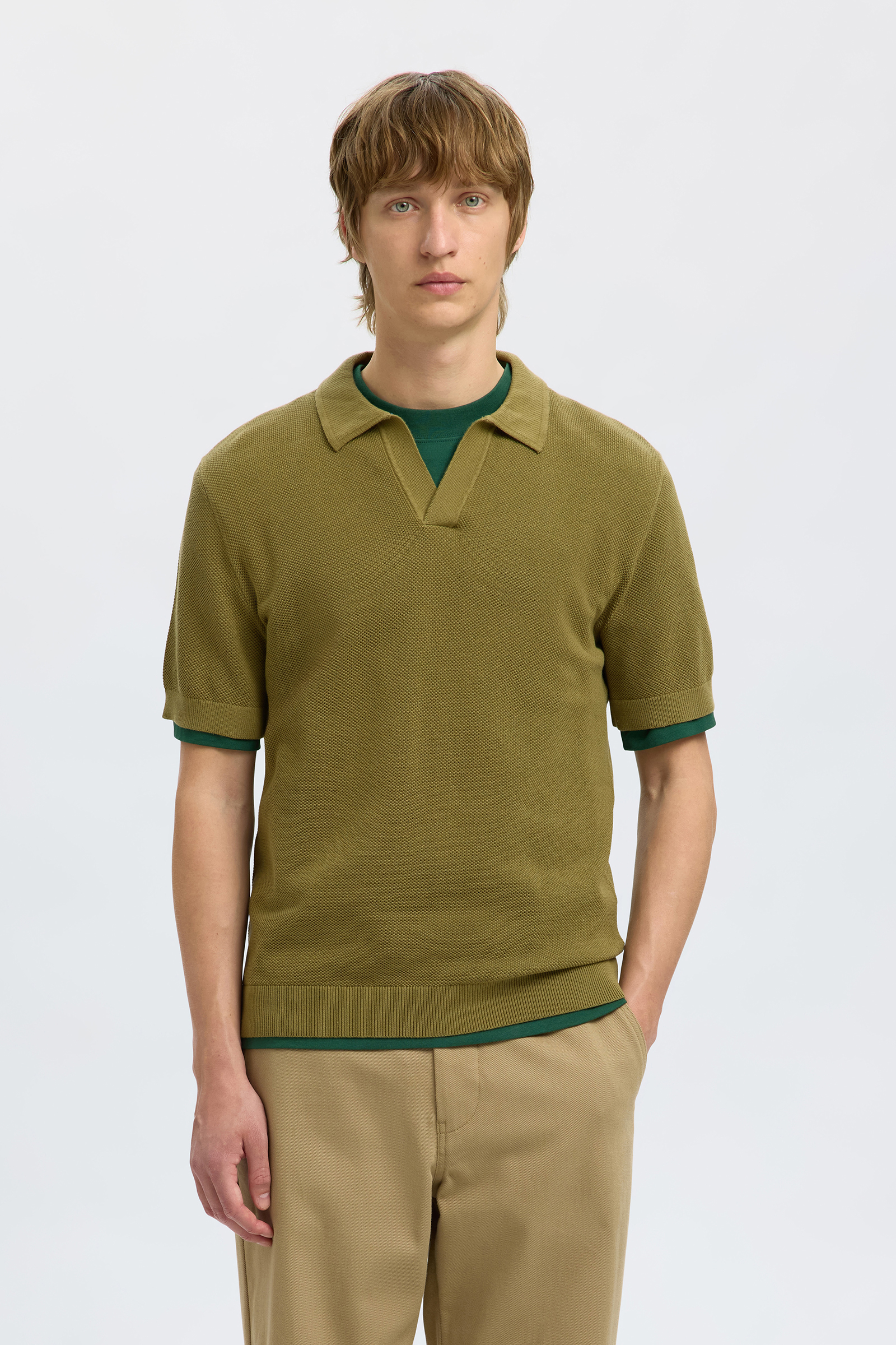 Heren polo korte mouw groen