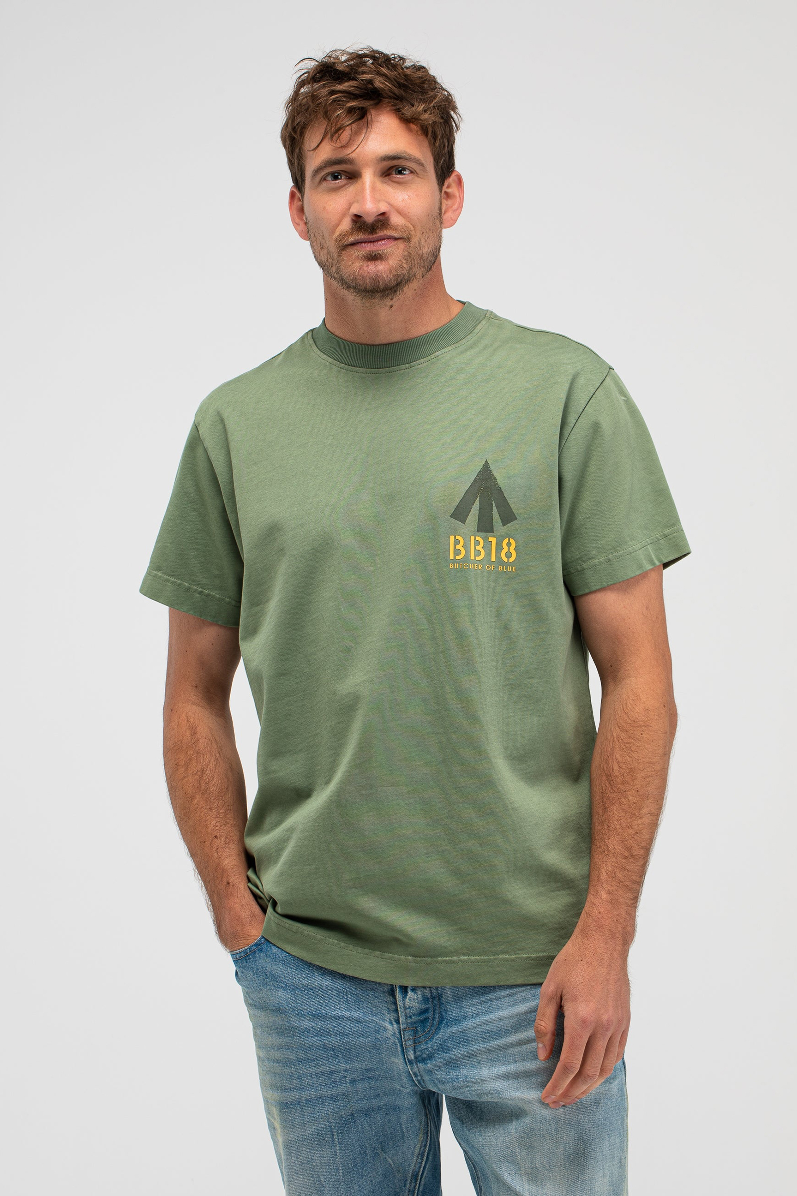 Heren t-shirt kortemouw groen