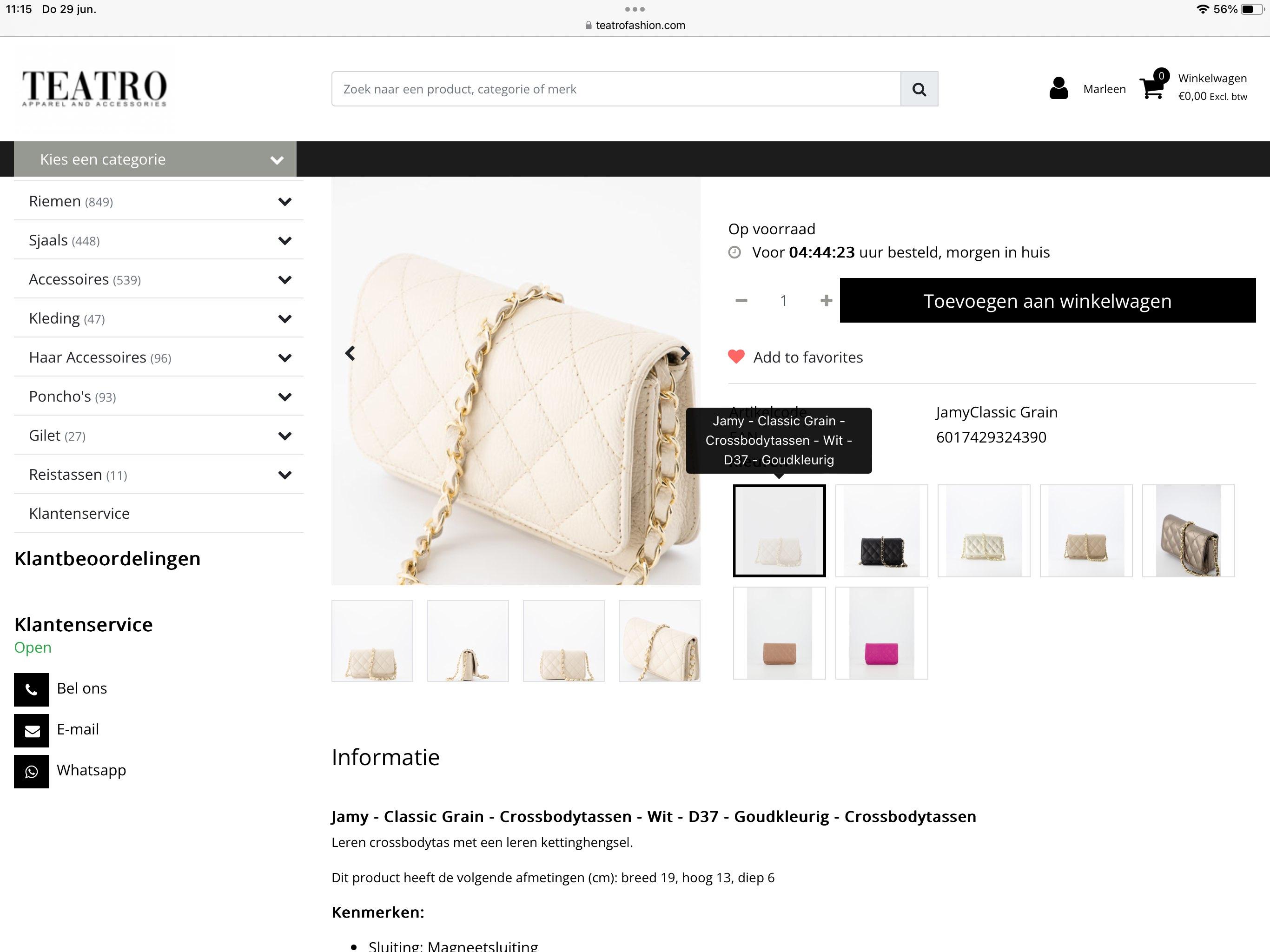 Dames tas ecru