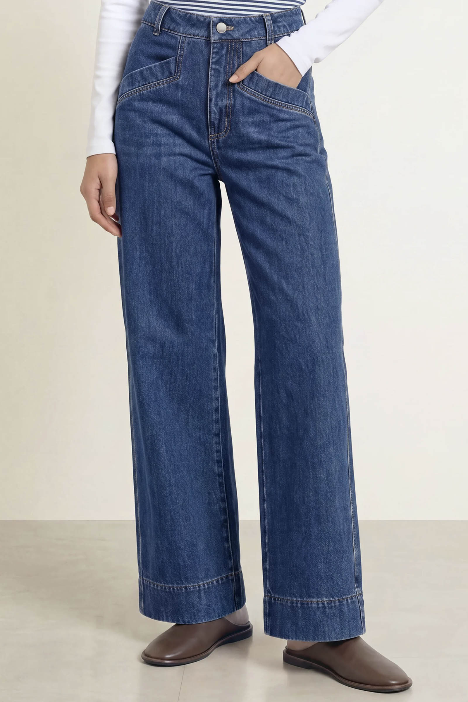 Dames broek blauw