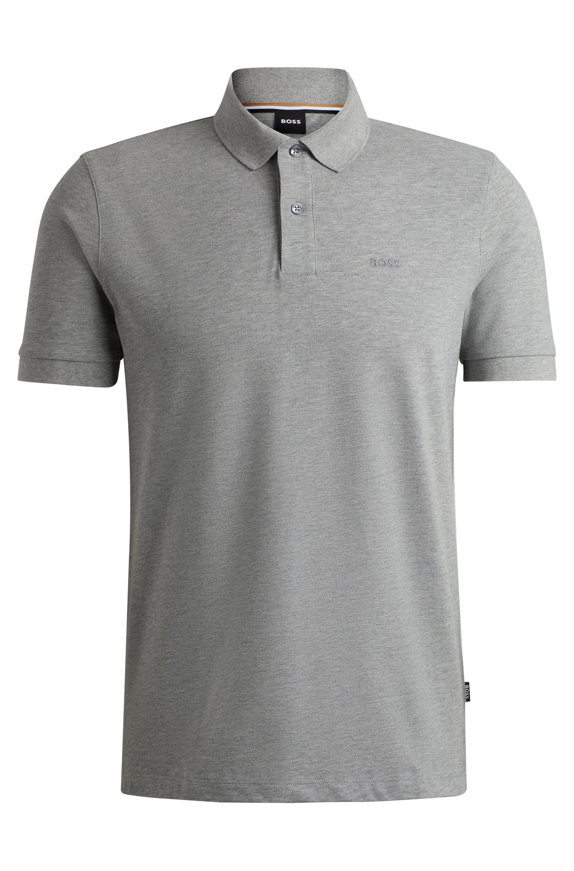 Heren polo korte mouw zilver
