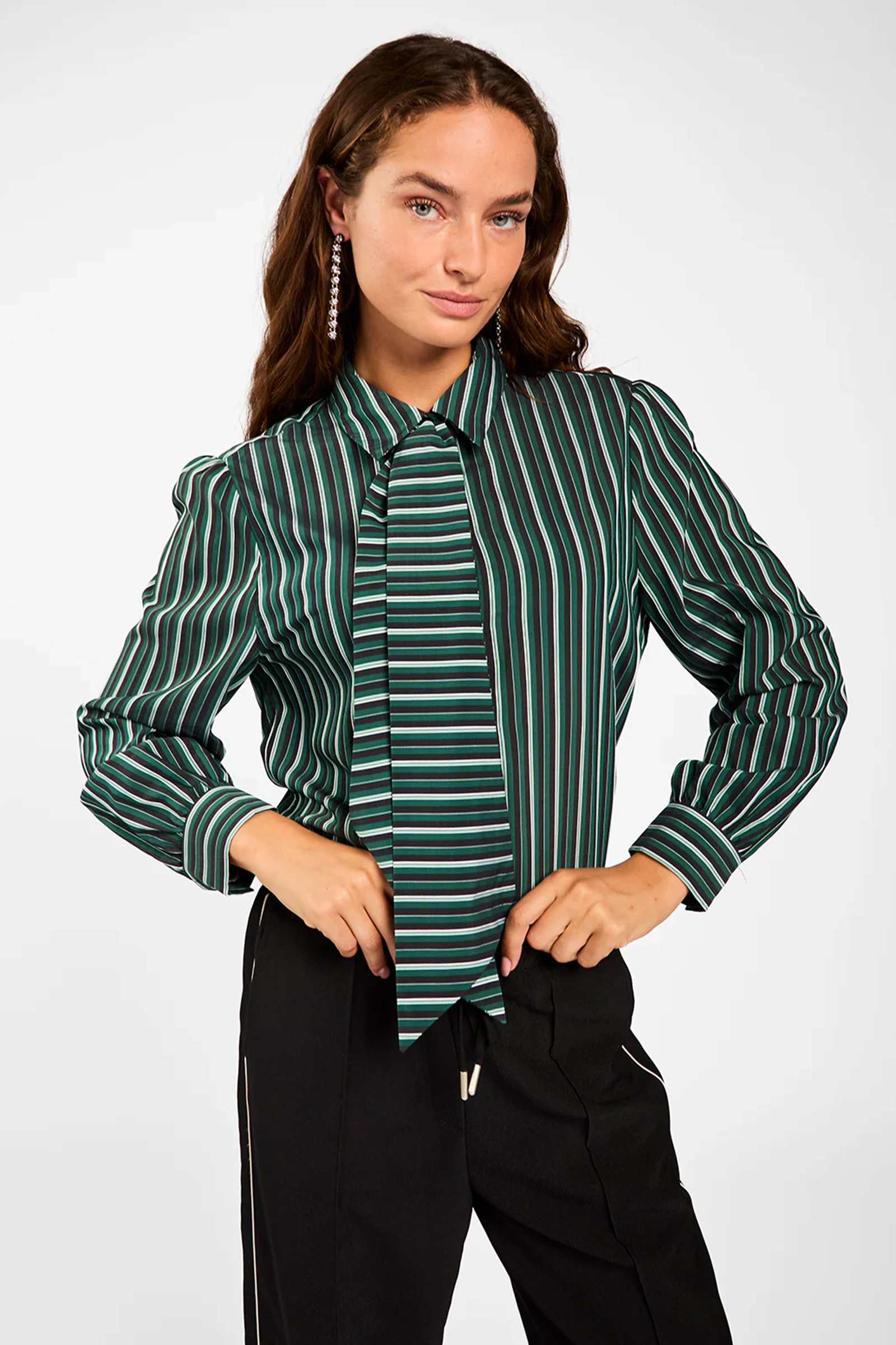 Dames blouse lange mouw groen