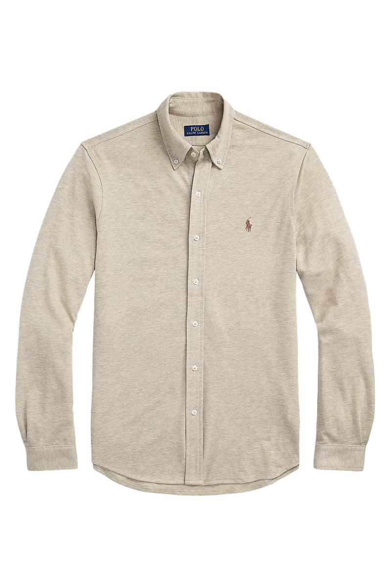 Heren overhemd lm casual bruin
