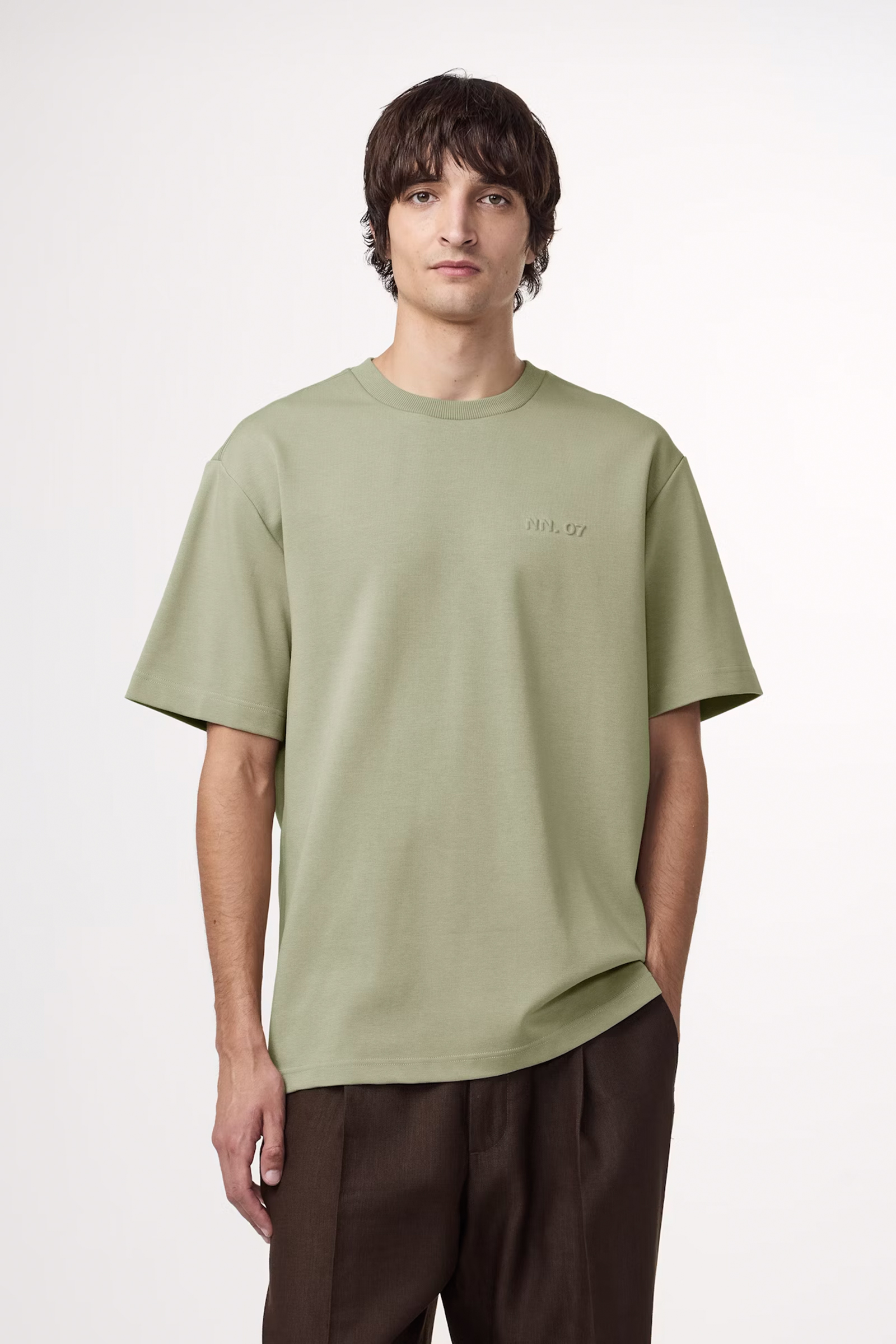 NN07 NAT SS LOGO TEE 3457 Groen-1 2