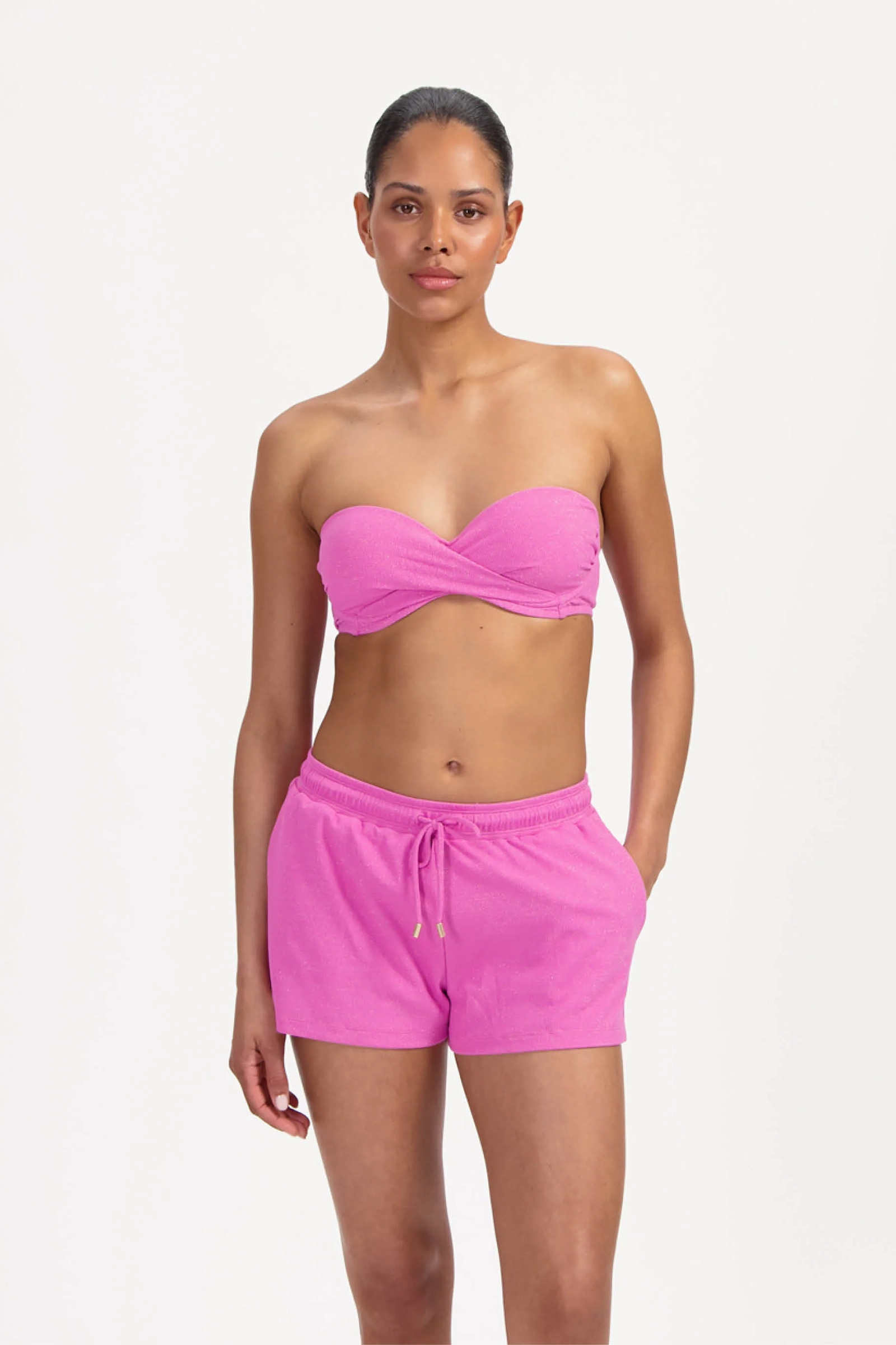 Bad/beach dames short strand rose
