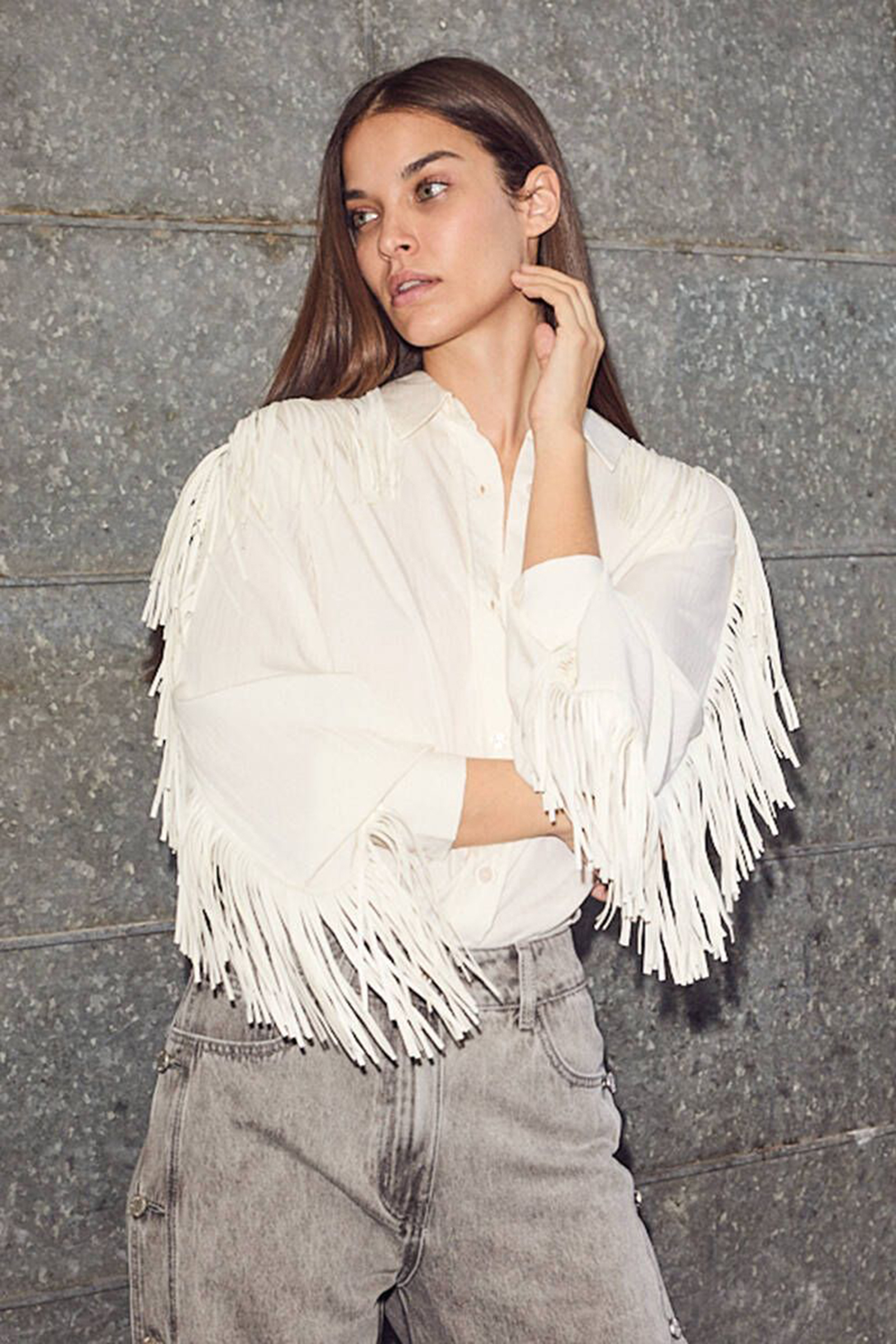 Dames blouse lange mouw ecru