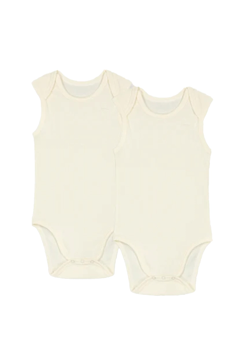 Baby romper mouwloos ecru