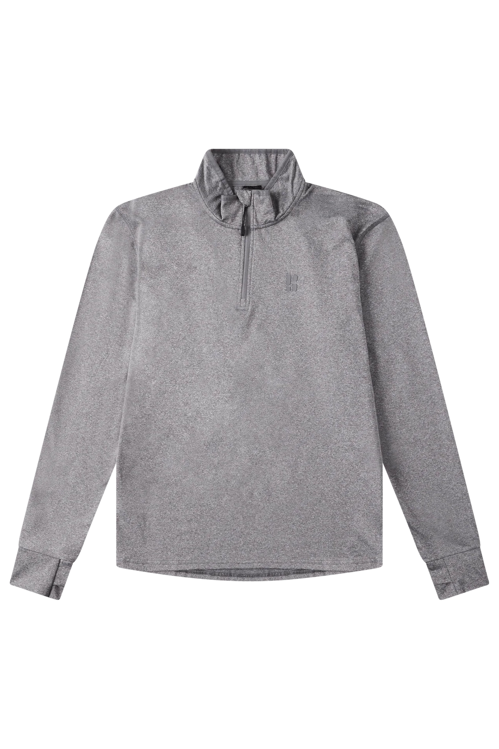 Wintersport heren pully+rits grijs