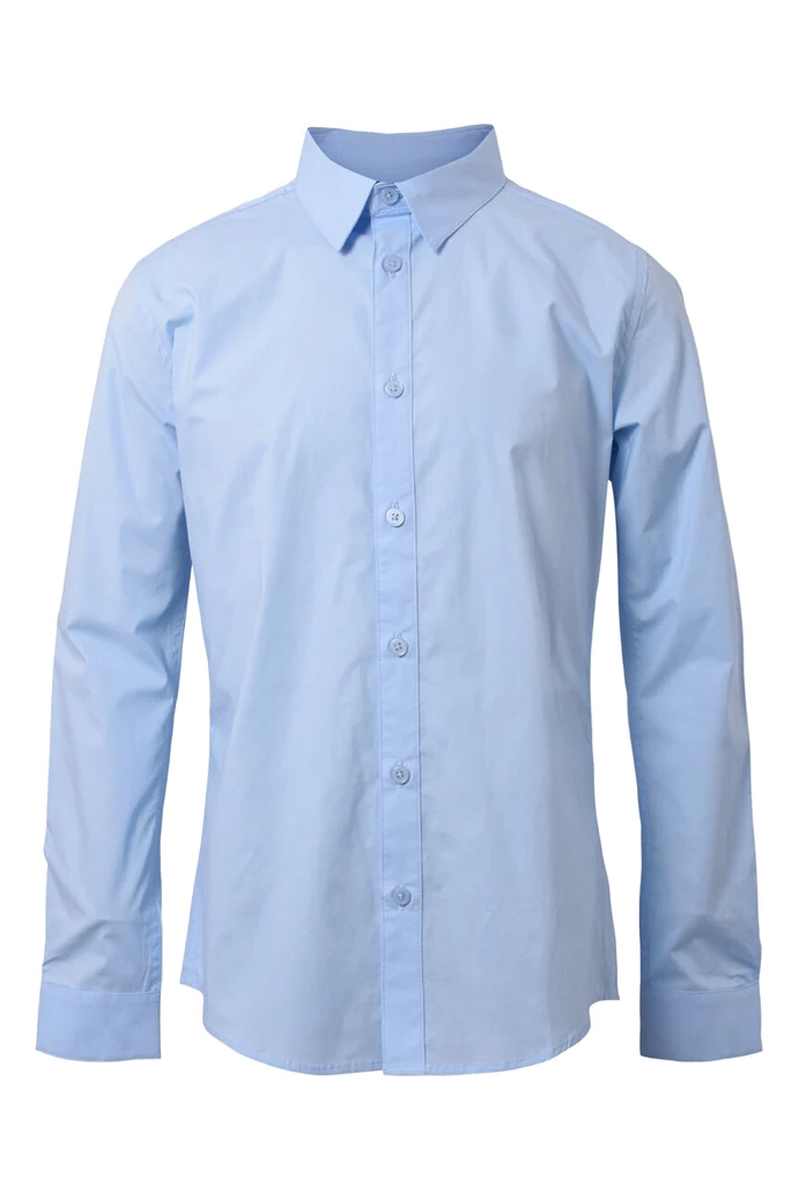 Jongens overhemd lange mouw blauw