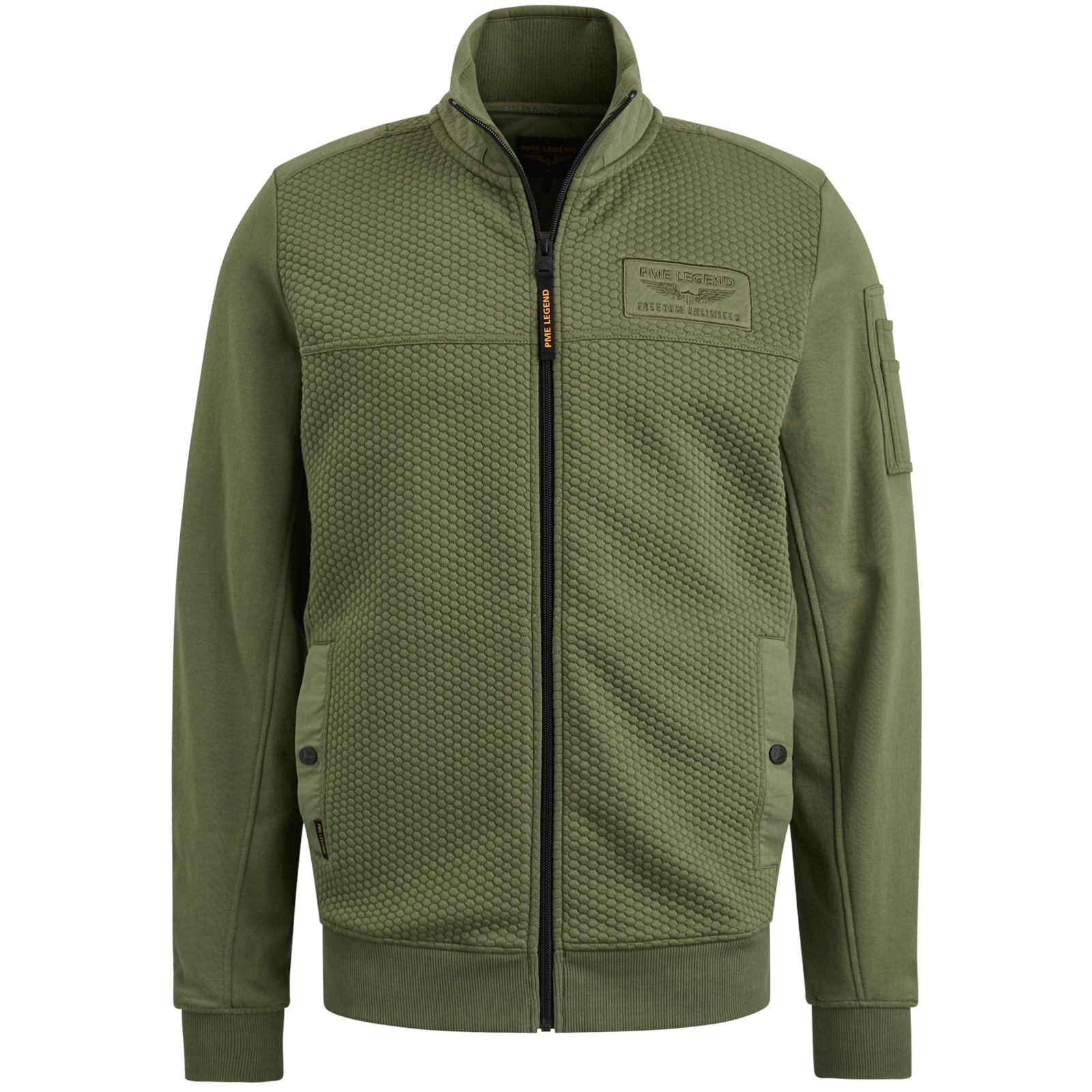 PME Legend Zip jacket jacquard interlock swea Deep Lichen Green 1