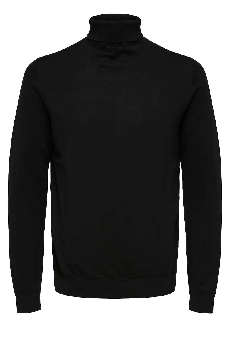Selected SLHBERG ROLL NECK B NOOS Zwart-1 1
