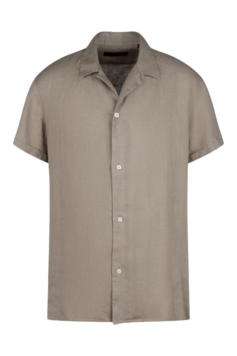Heren overhemd lm casual bruin