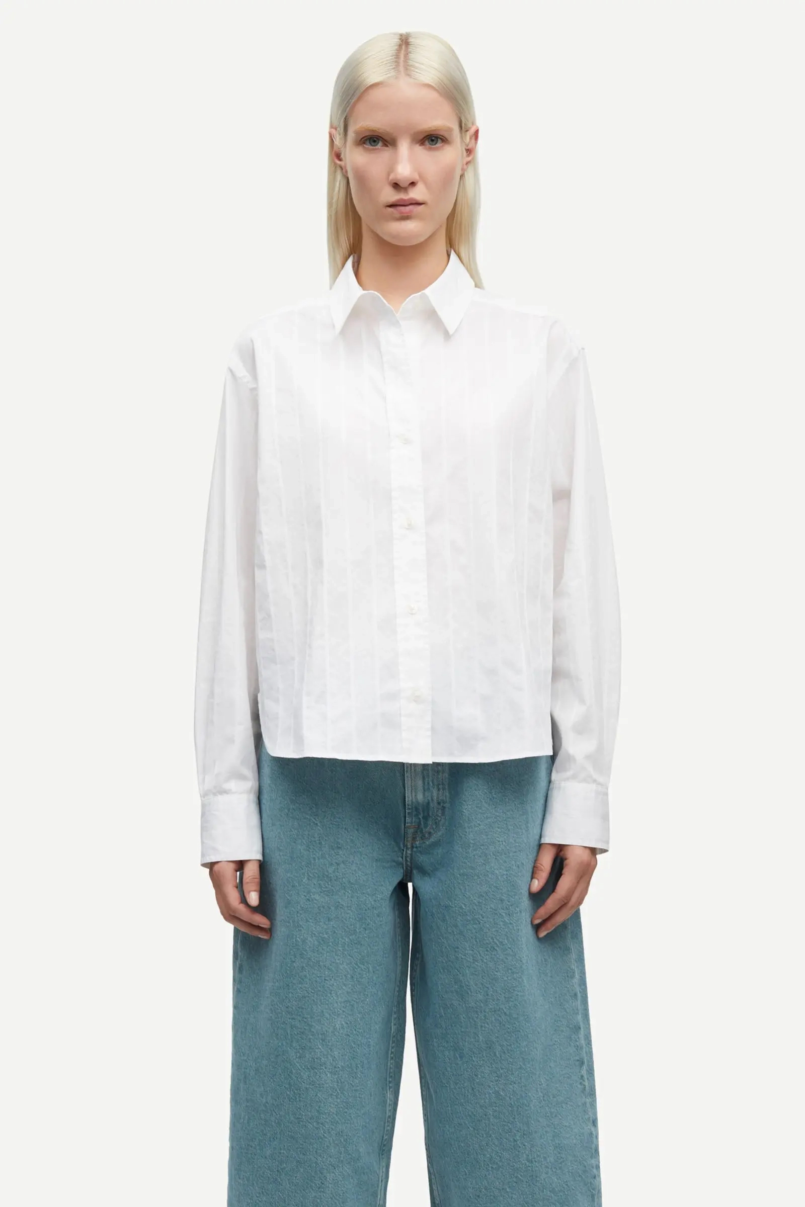 Dames blouse lange mouw wit