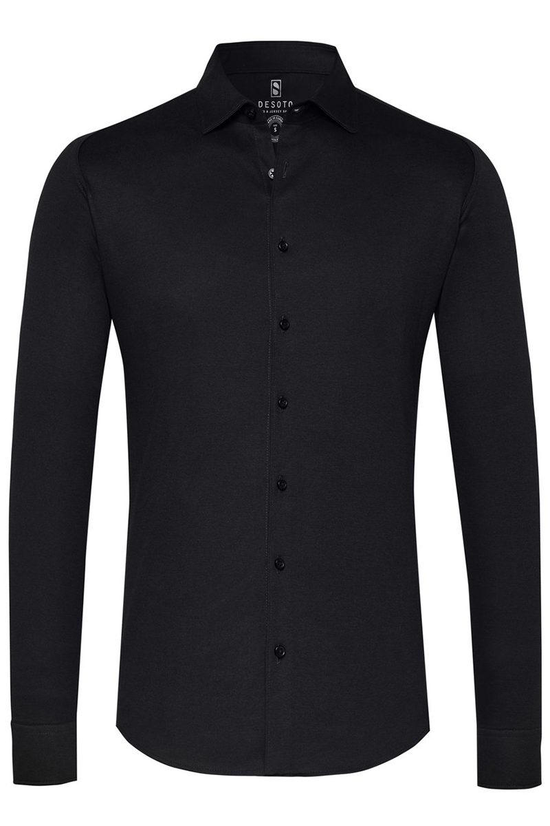 Heren overhemd lm casual zwart